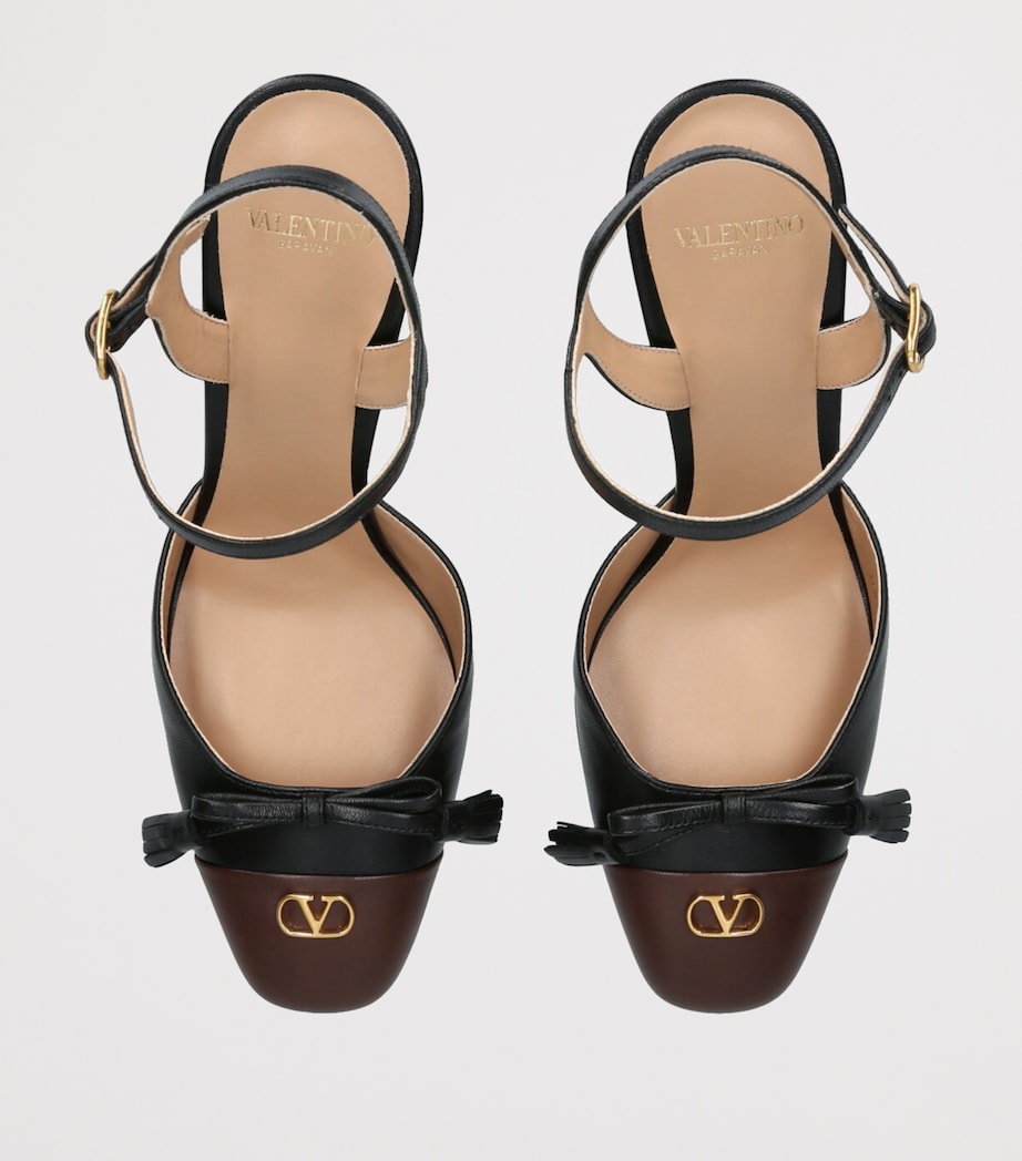 Valentino Garavani Womens Leather Valet Du Roi Pumps Blk/brown Image 4