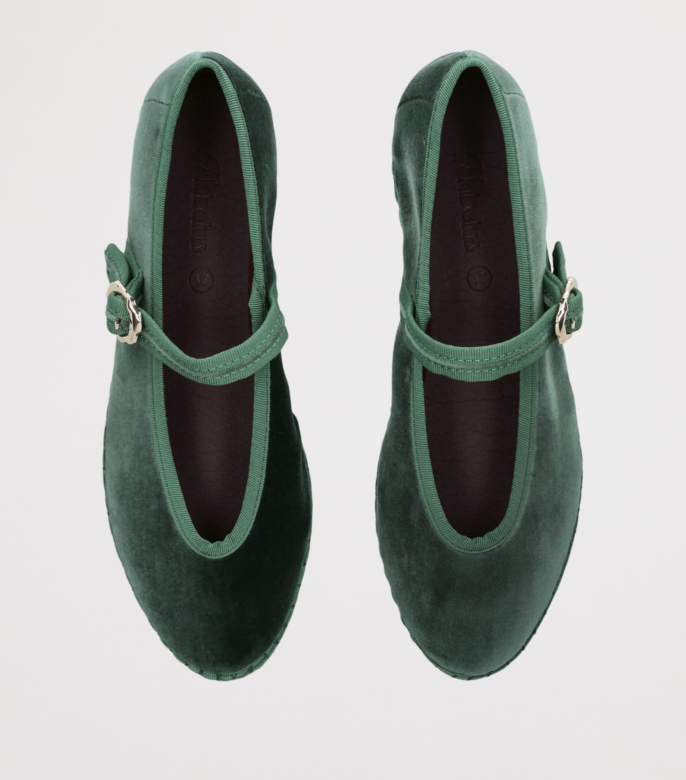 Flabelus Velvet Pierre Mary Janes Dark Green Image 3
