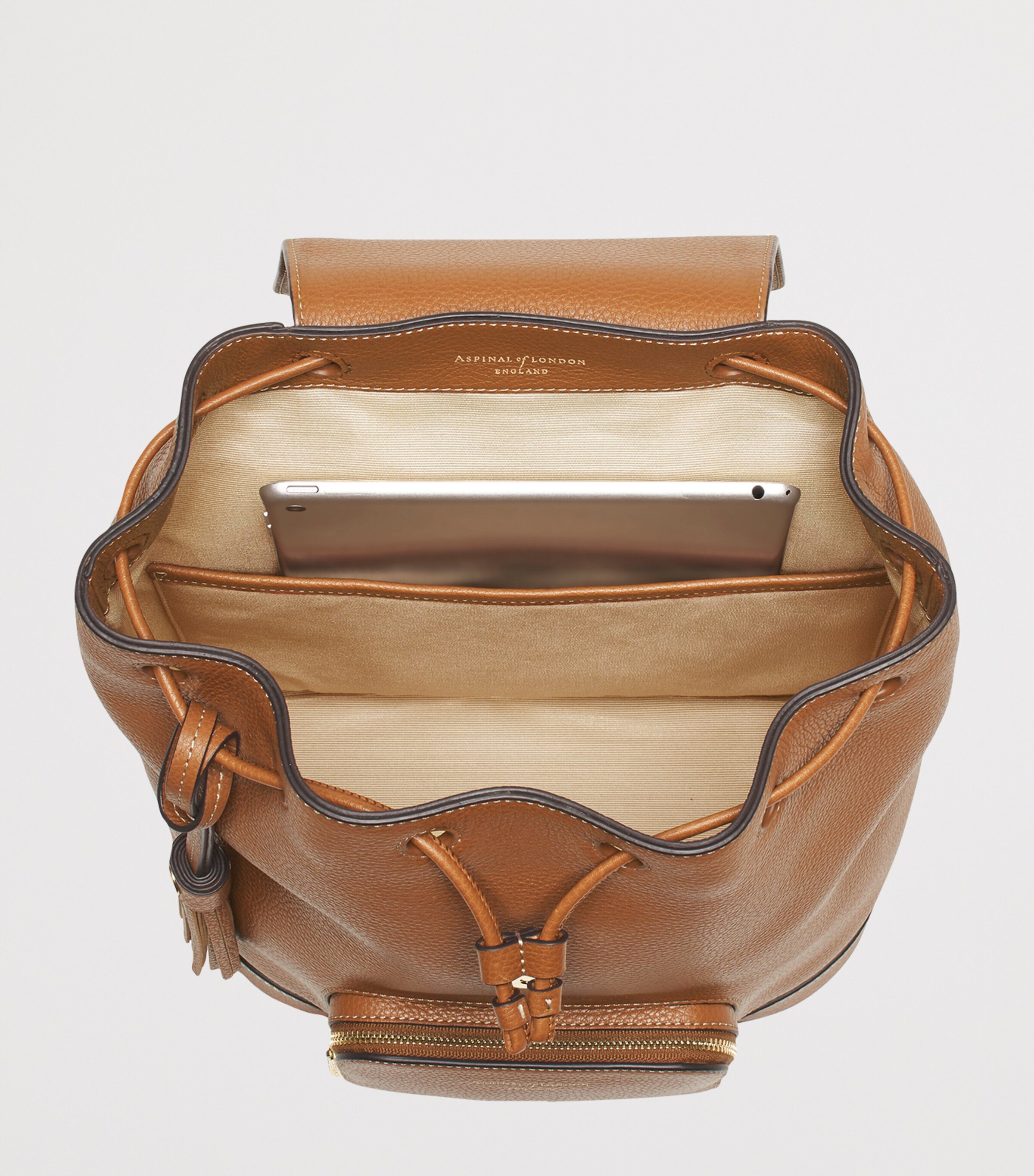 Small Leather Hudson Backpack TAN Image 5