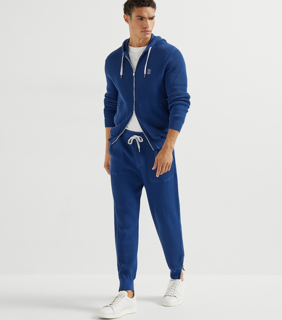 Brunello Cucinelli Mens Cotton Knitted Straight Sweatpants Image 2