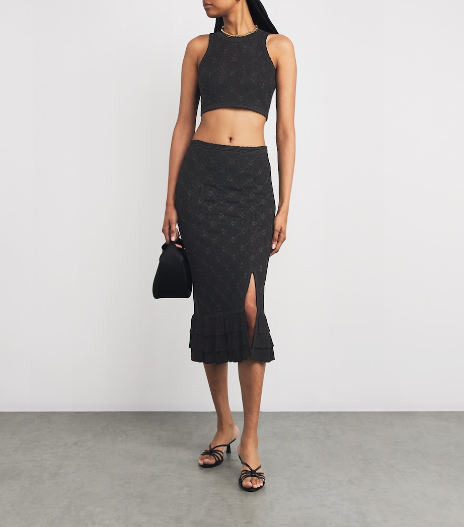 Knitted Crop Top BLACK Image 2