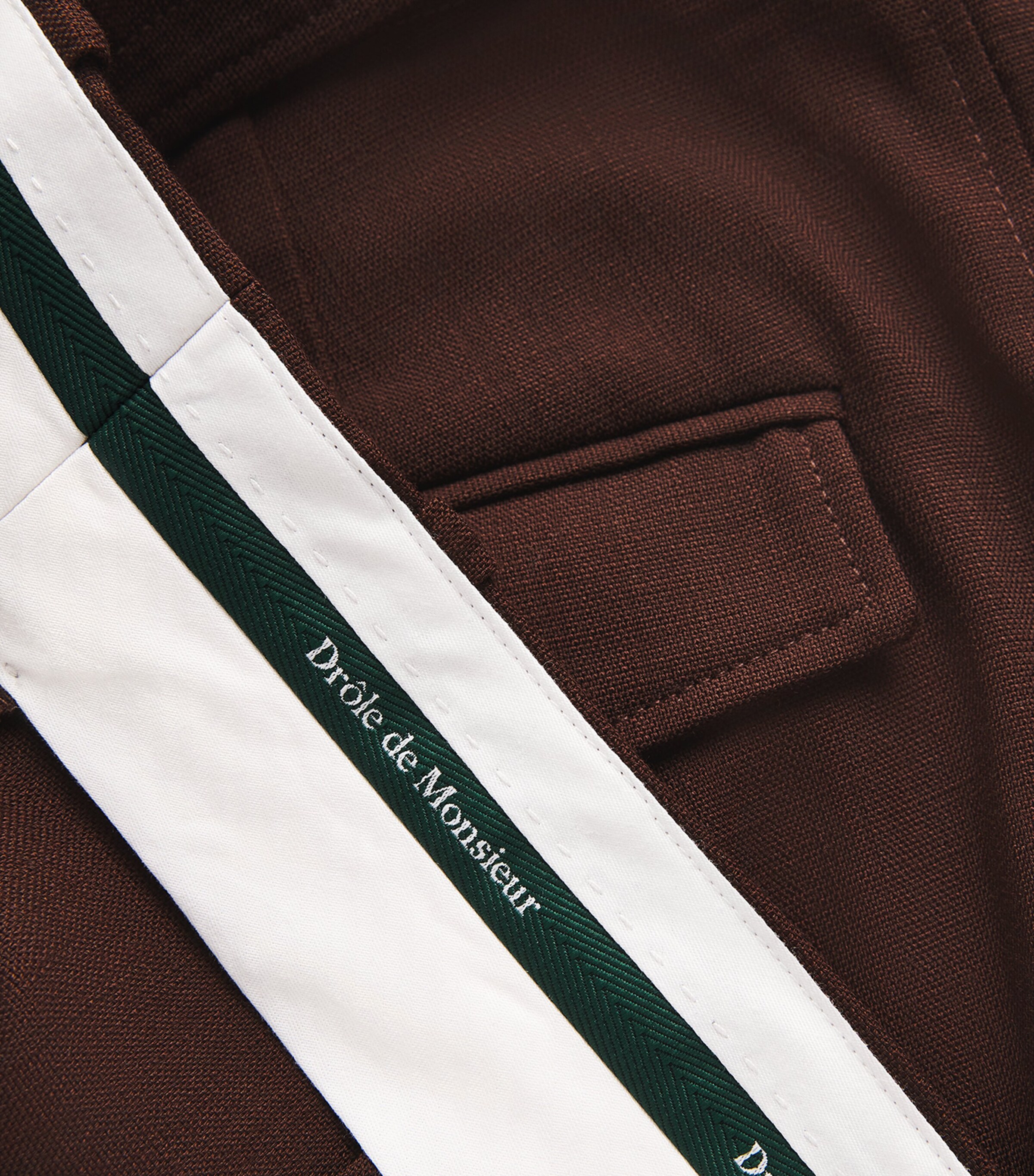 Drôle De Monsieur Mens Belted Wide-Leg Trousers Brown Image 6