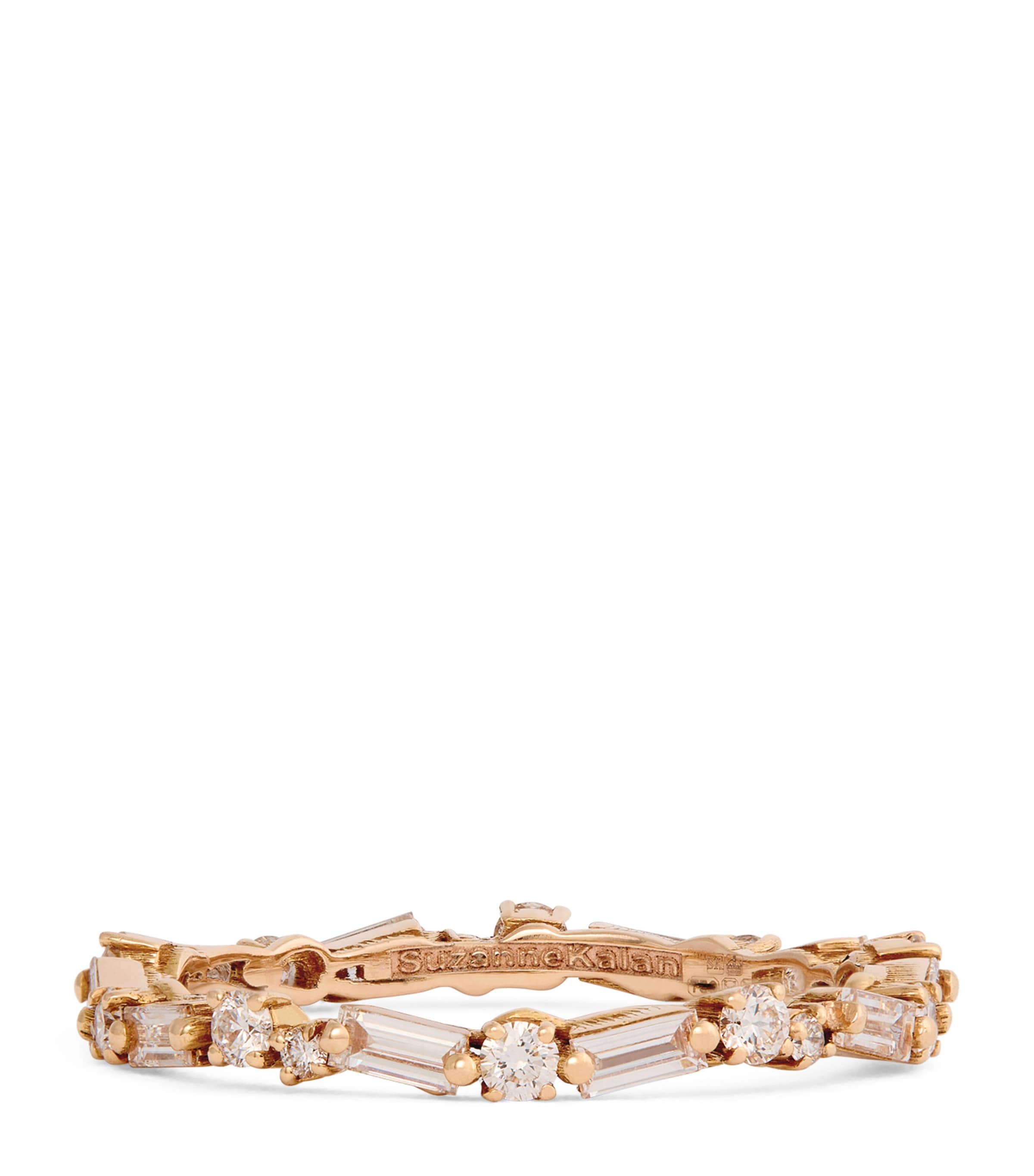 Suzanne Kalan Rose Gold And Diamond Thin Mix Eternity Ring