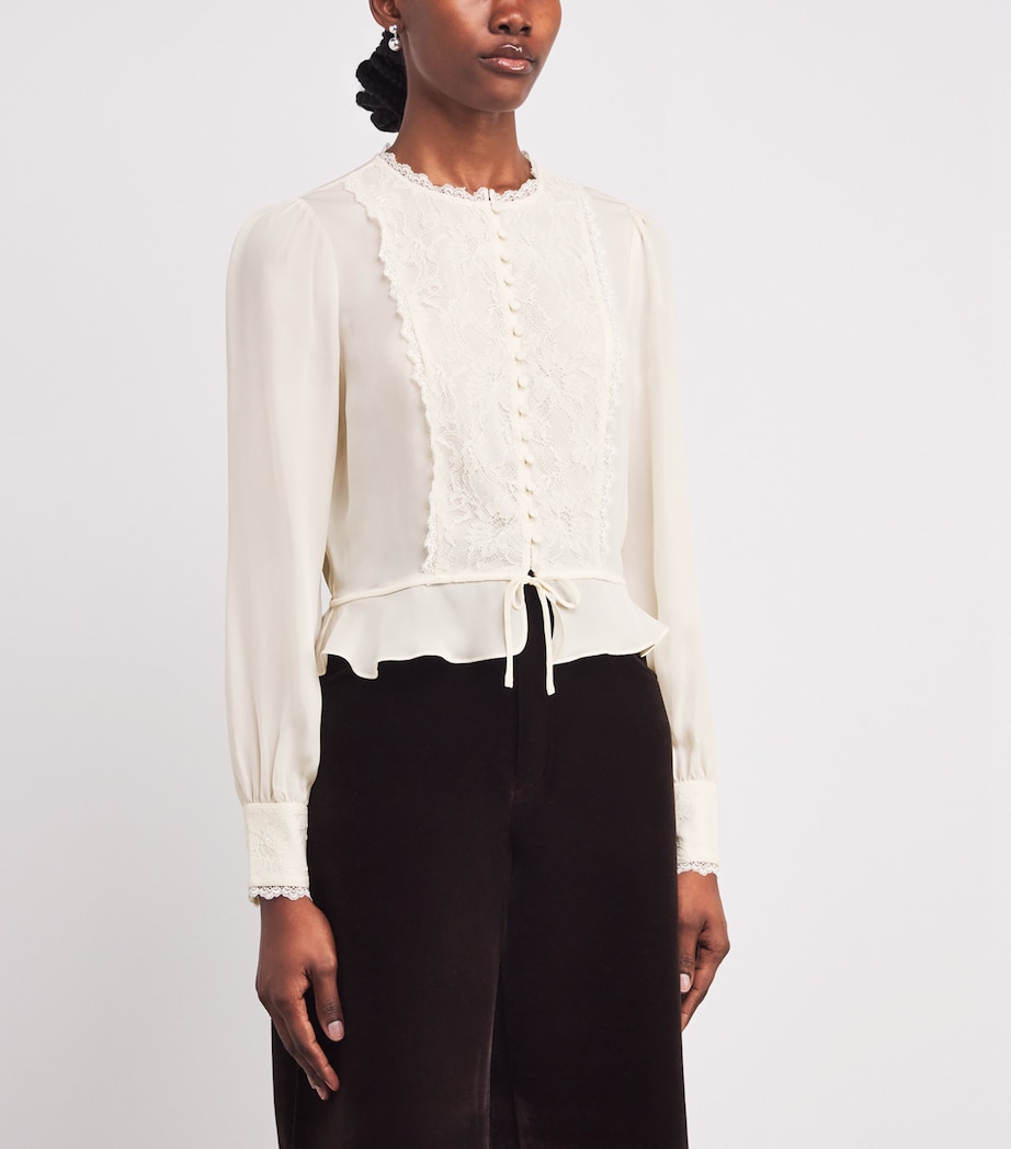 Silk Britt Blouse ANTIQUE WHITE Image 3