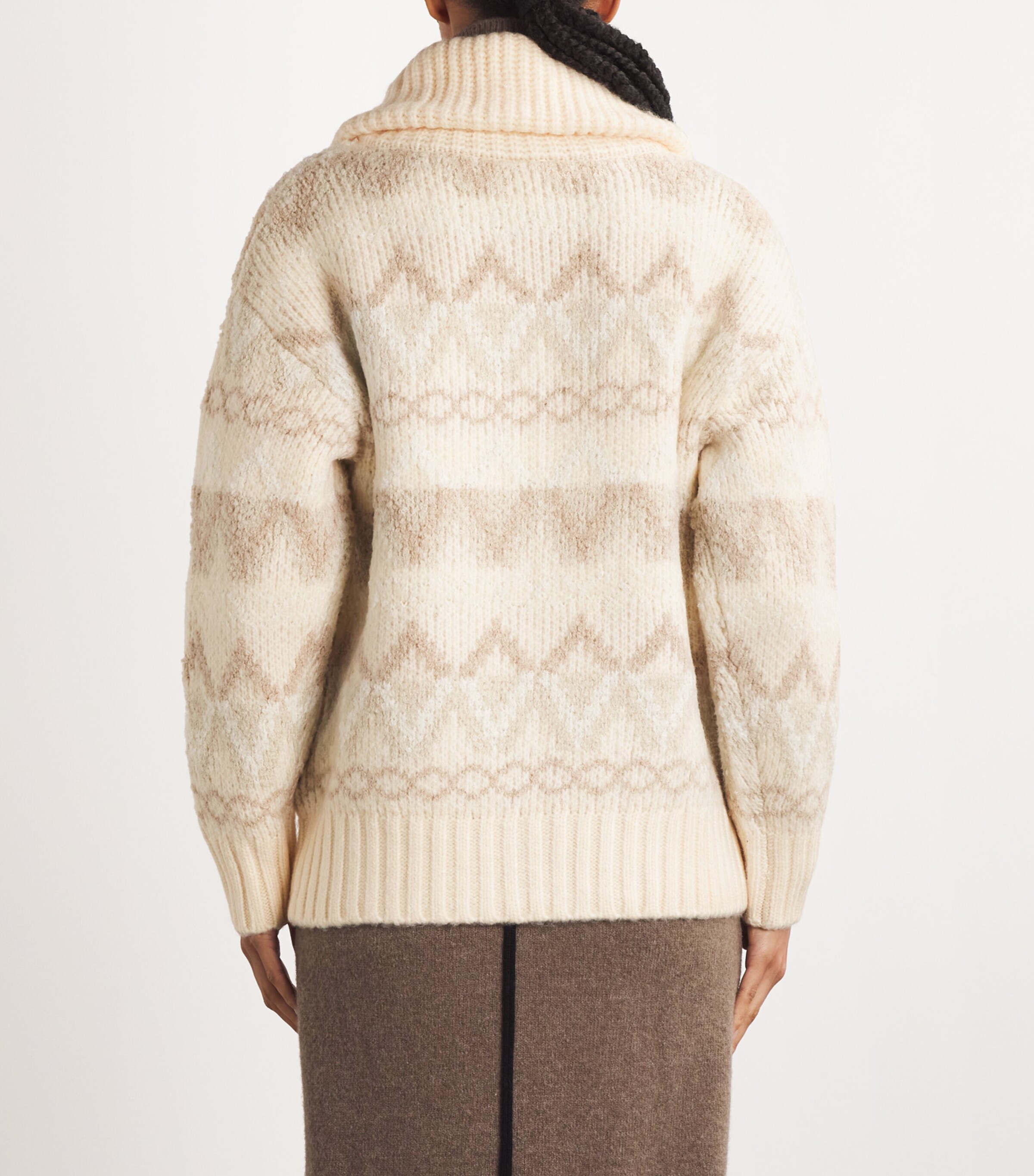 Varley Womens Brooke Fair Isle Knitted Zip-Up Cardigan Ivry Mntn Frsle Image 4