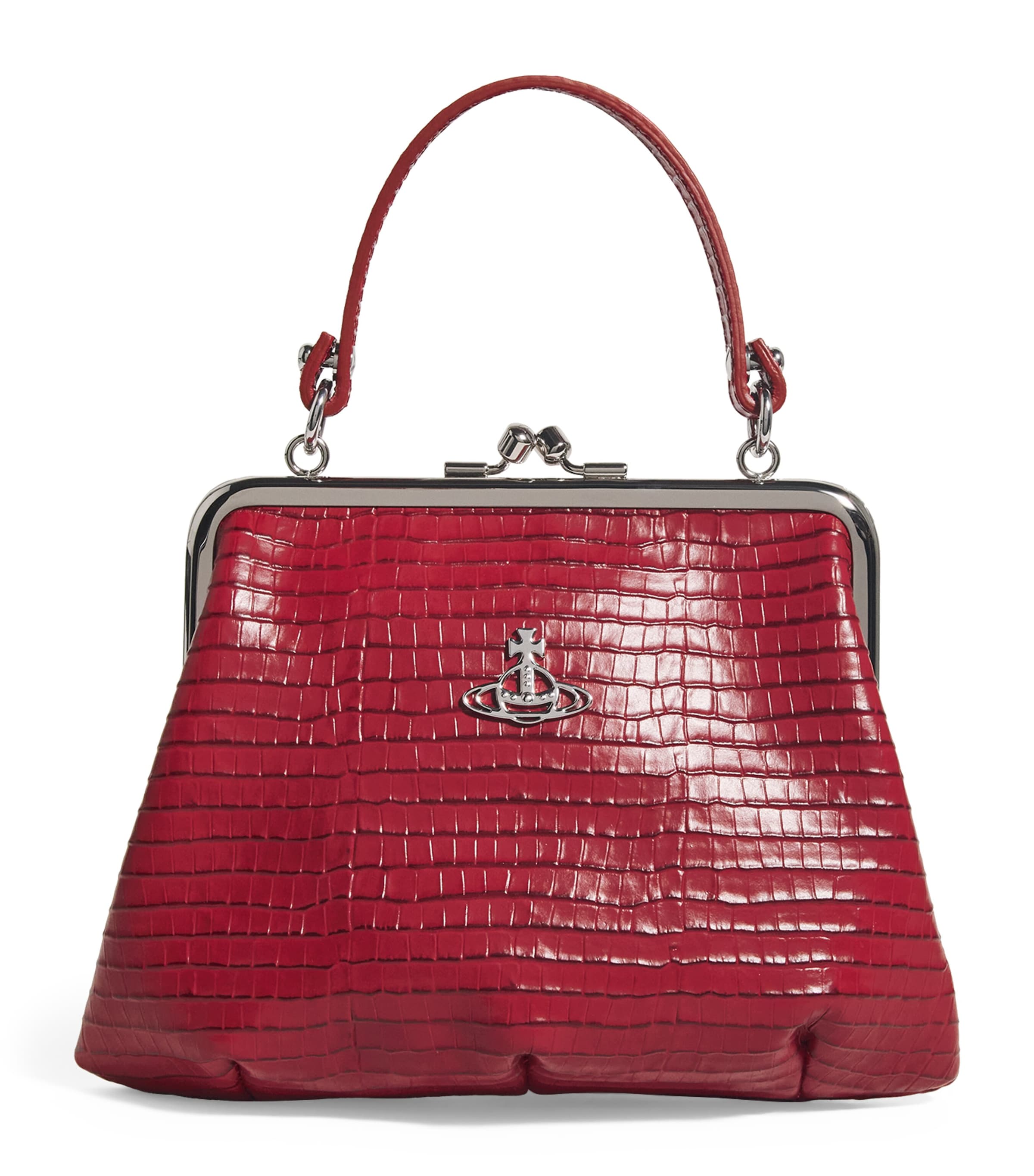 Vivienne Westwood Red Croc-Embossed Leather Granny Frame Purse