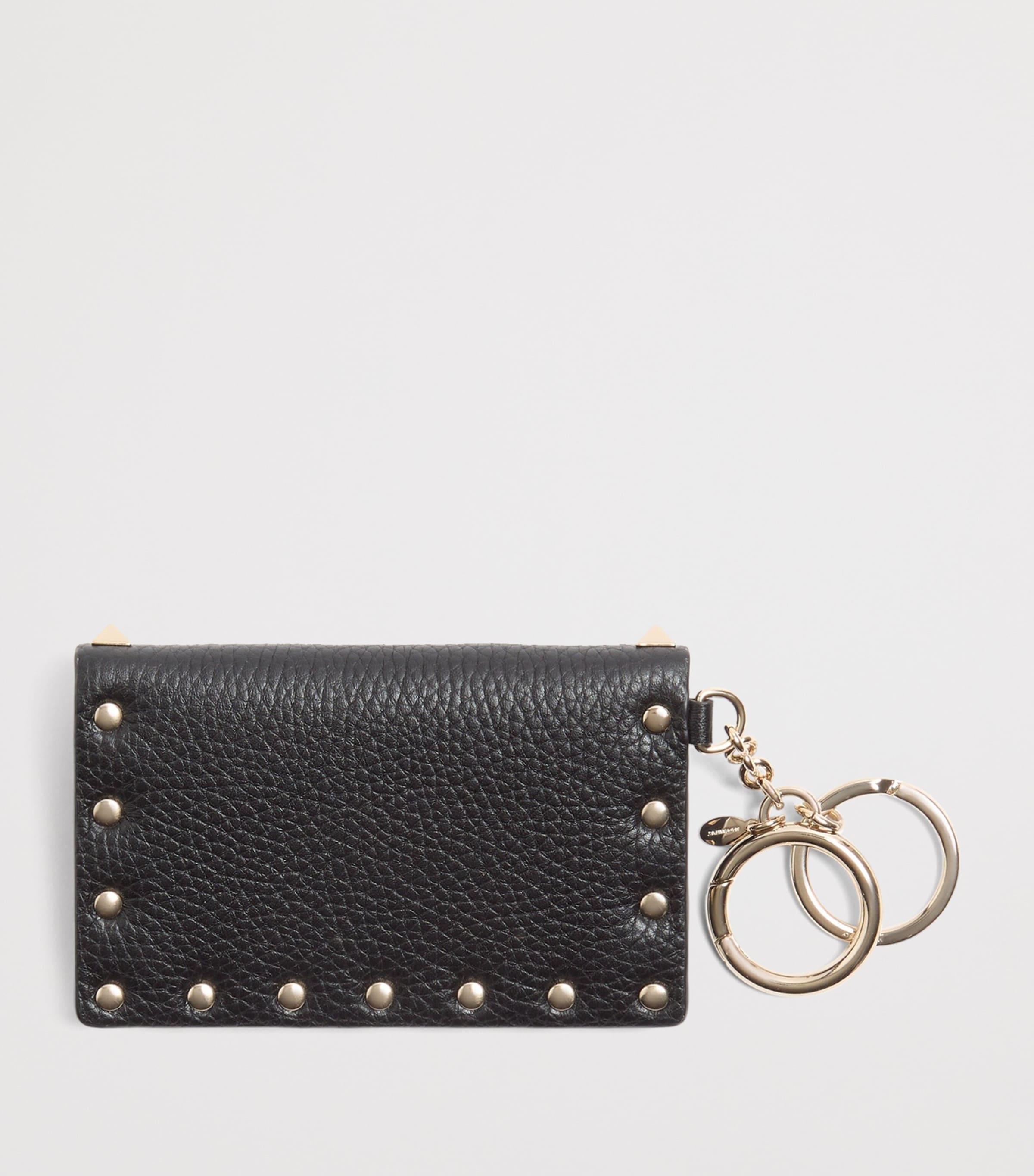 Valentino Garavani Leather Rockstud Keyring Image 2