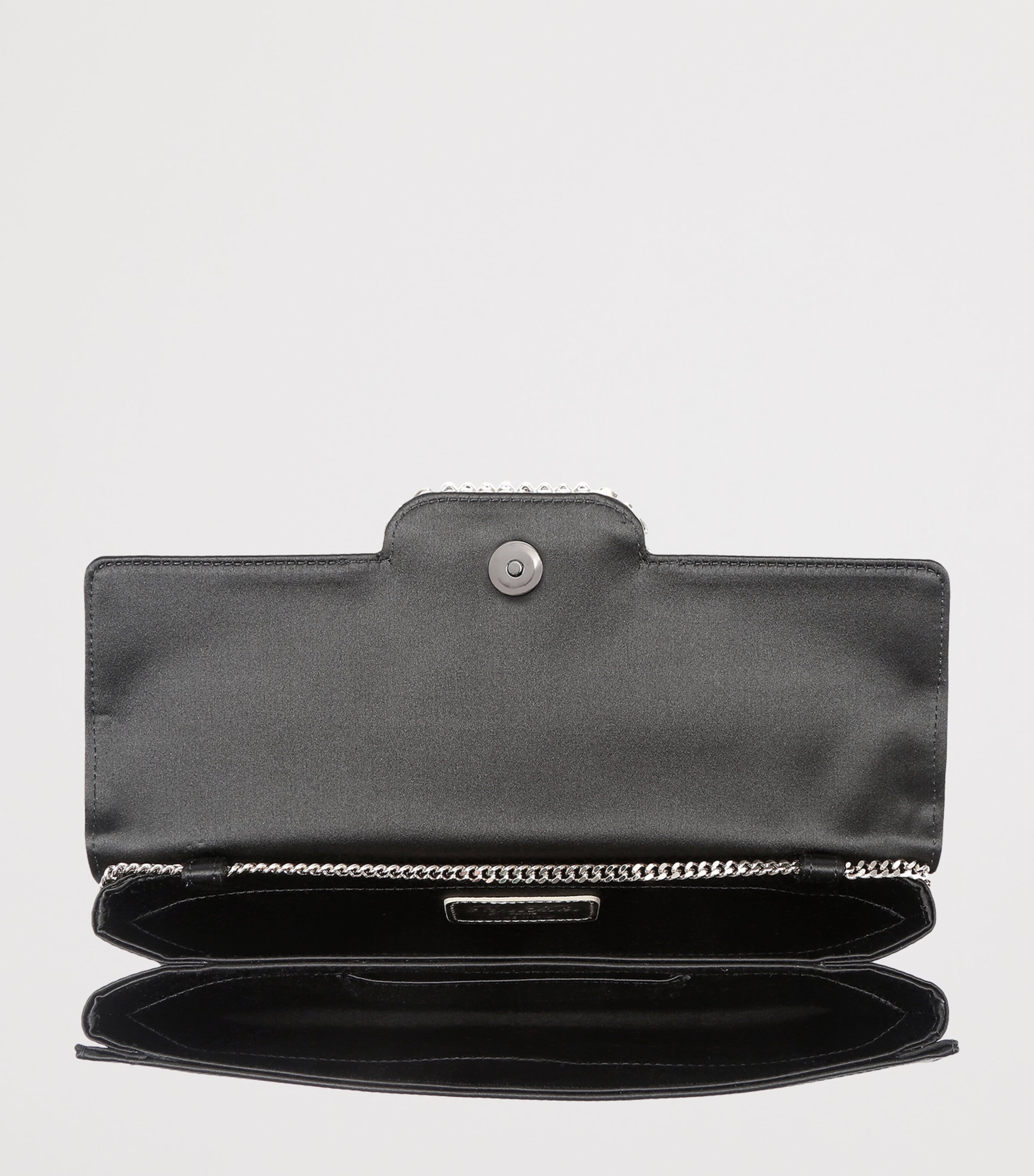 Satin Pilgrim Choc Clutch Bag BLACK Image 2