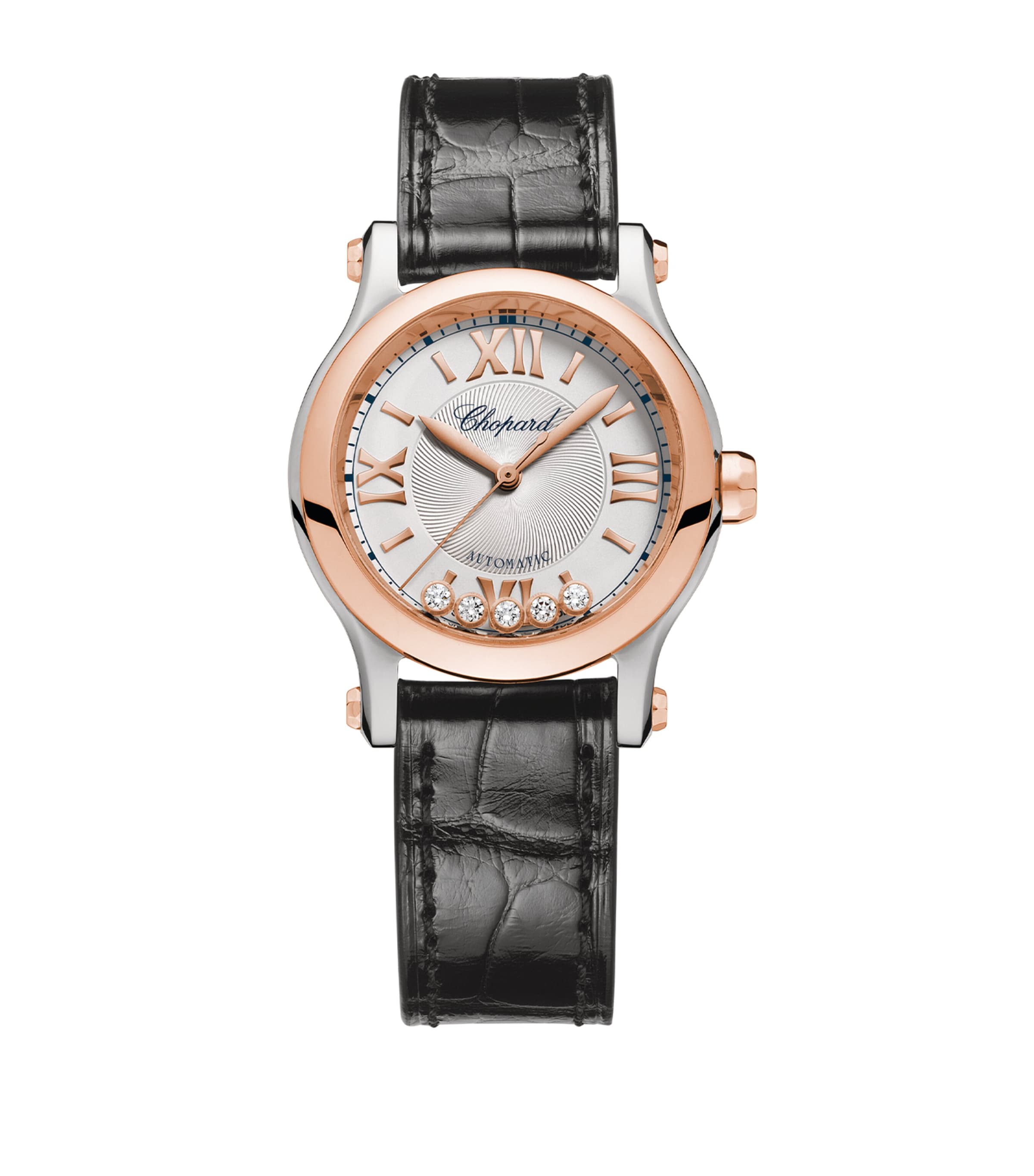 Rose Gold, Stainless Steel and Diamond Happy Sport Automatic Watch 30mm ROSE GOLD/STAINLESS Image 1