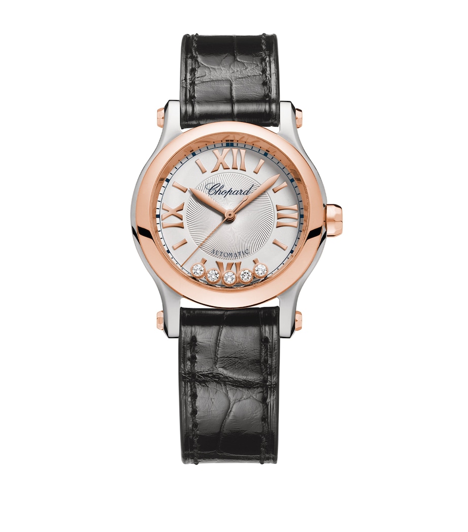Rose Gold, Stainless Steel and Diamond Happy Sport Automatic Watch 30mm ROSE GOLD/STAINLESS Image 1