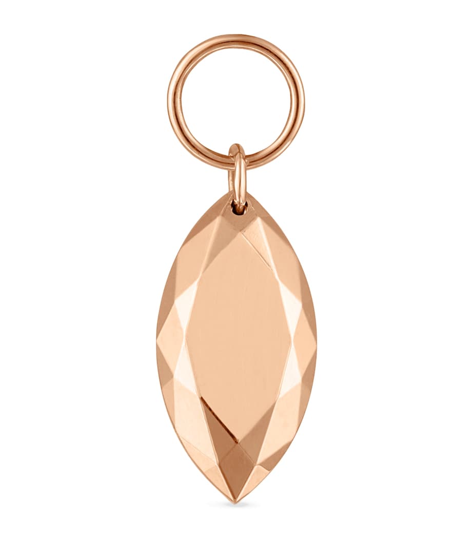 Faceted Gold Marquise Charm (9mm) ROSE GOLD Image 1