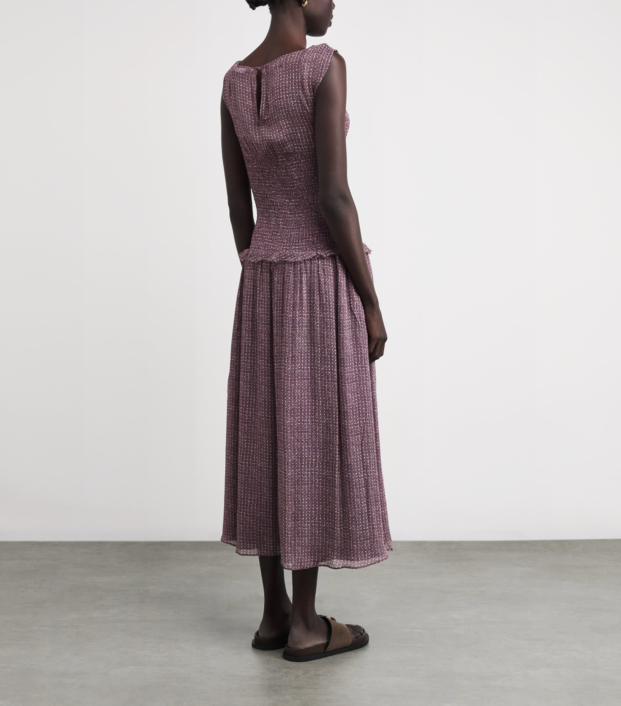 Floral Smocked Midi Dress 2007 MLTI PURPLE CRM Image 3