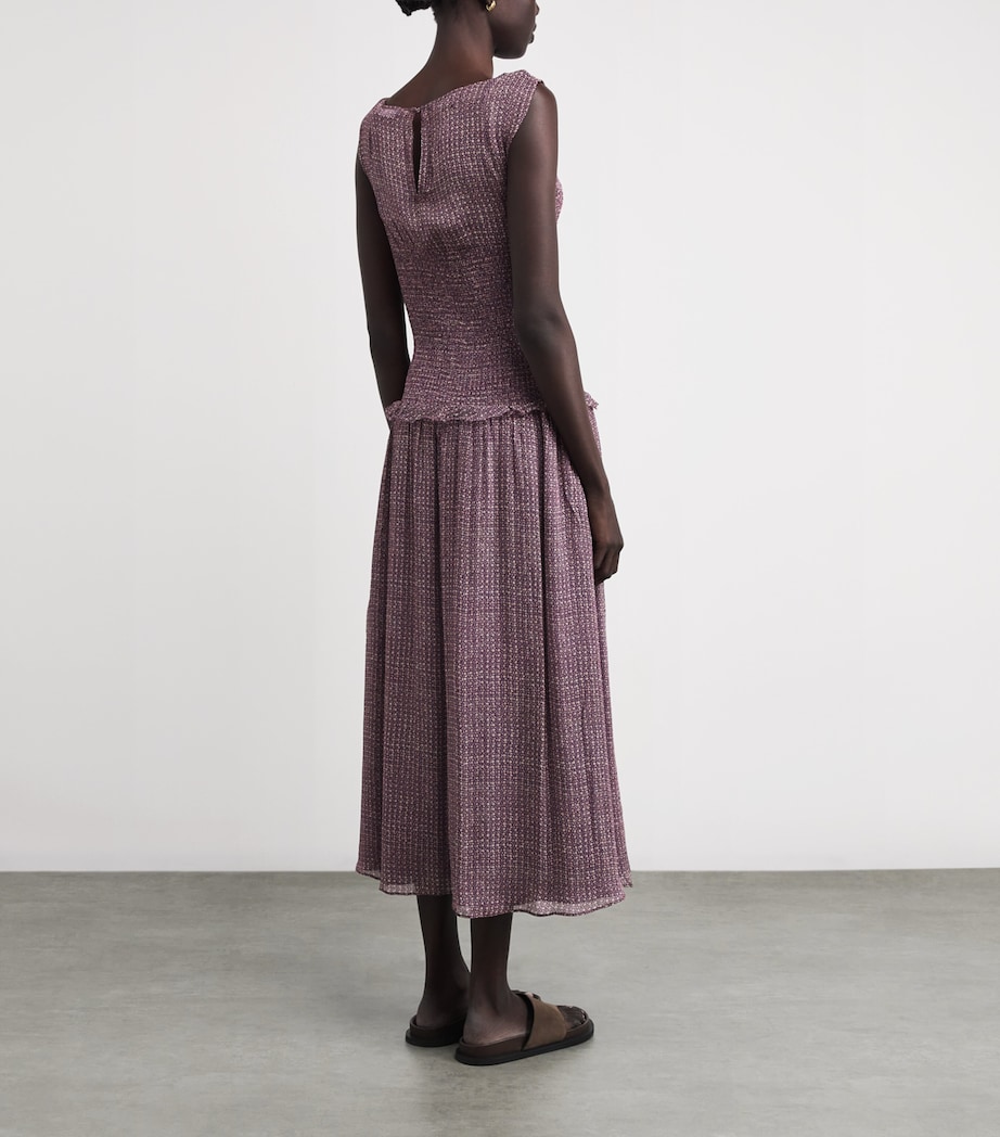 Floral Smocked Midi Dress 2007 MLTI PURPLE CRM Image 3