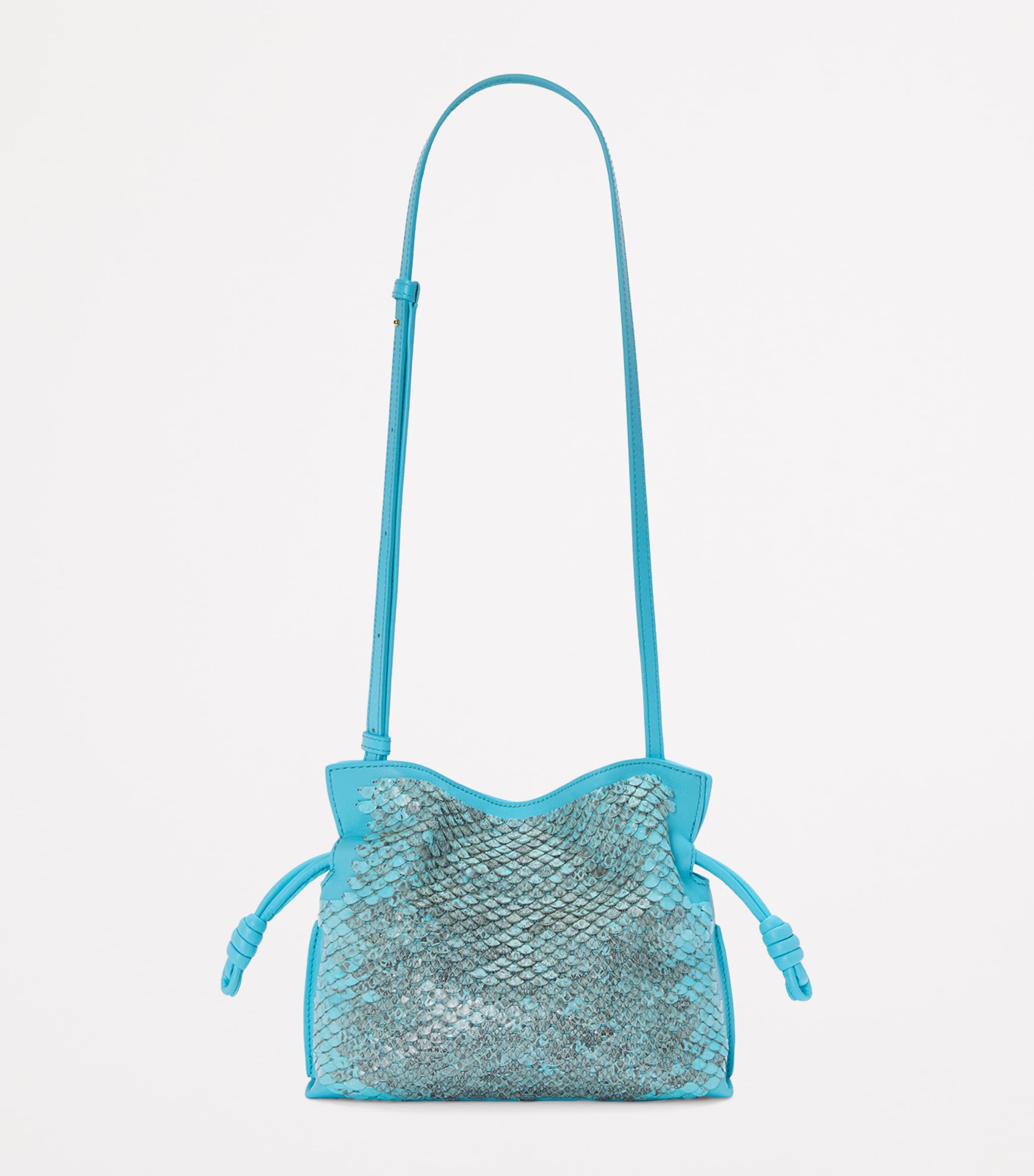 Mini Snakeskin Scales Flamenco Clutch SKY BLUE Image 5