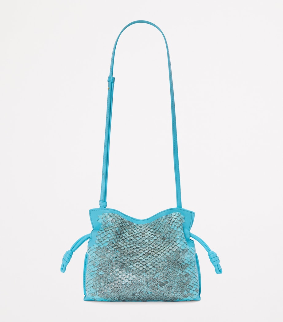 Mini Snakeskin Scales Flamenco Clutch SKY BLUE Image 5