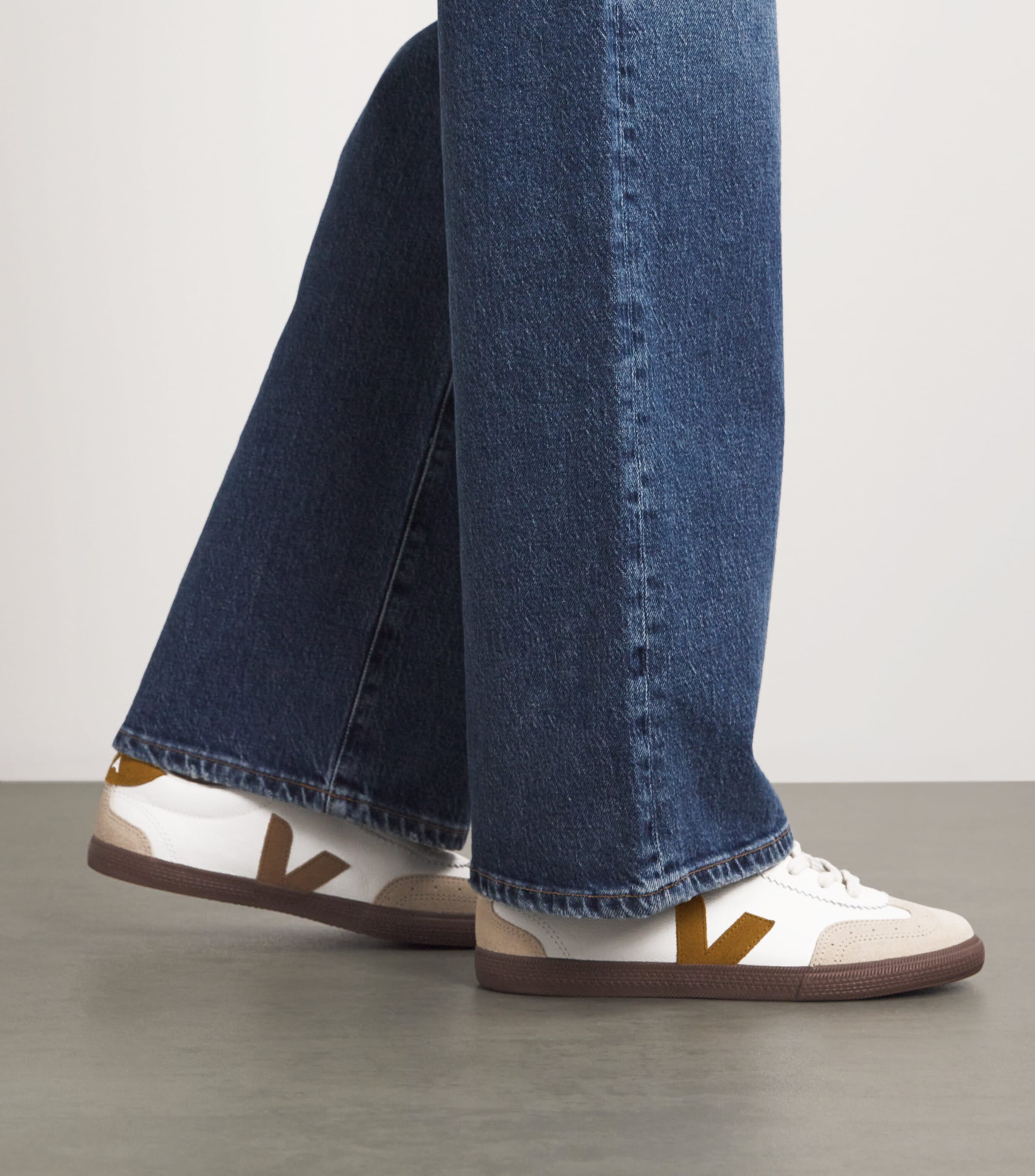 Leather Volley Sneakers TAN COMB Image 2