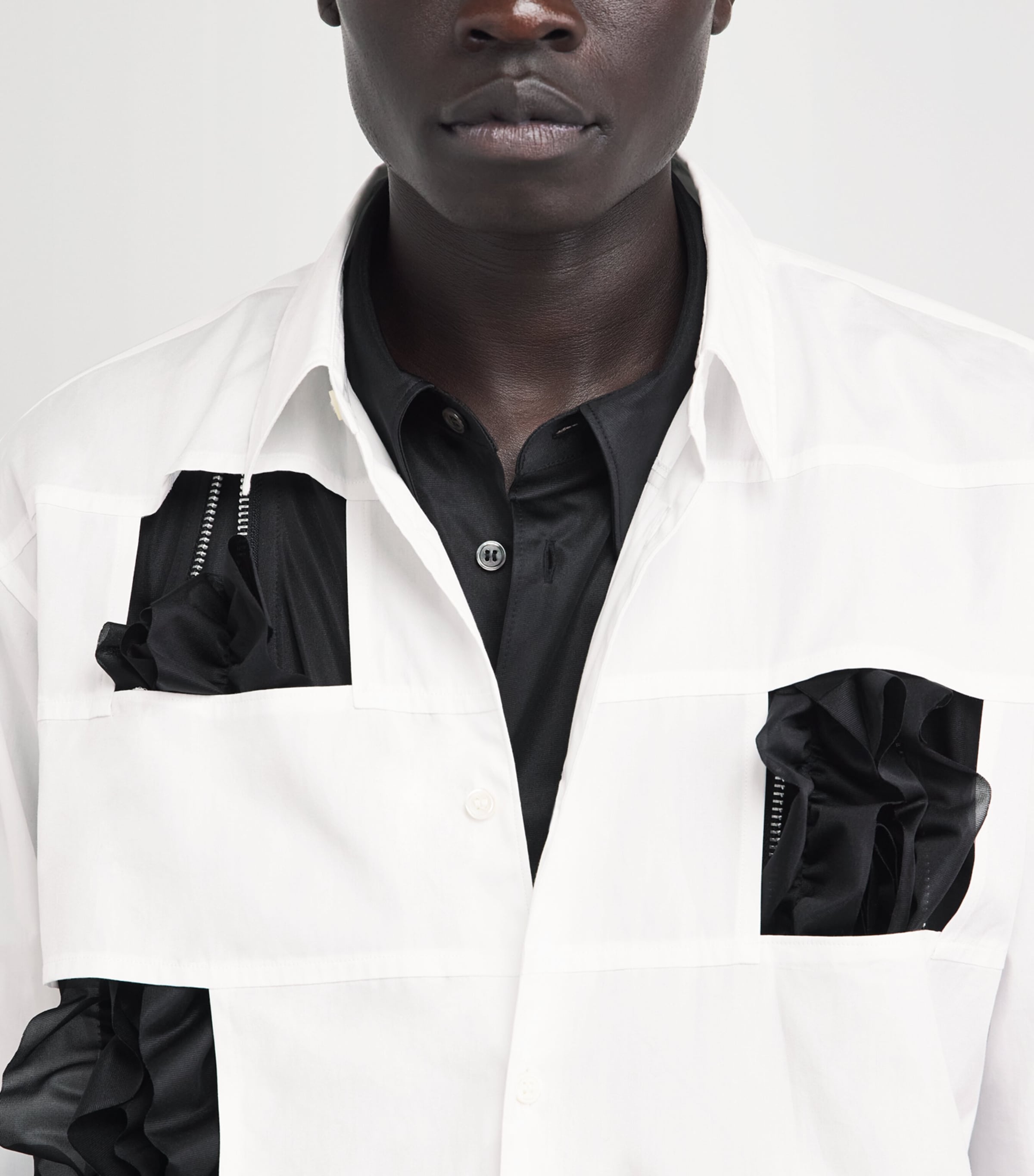 Comme Des Garçons Homme Plus Mens Cotton Cut-Out Shirt White Image 3