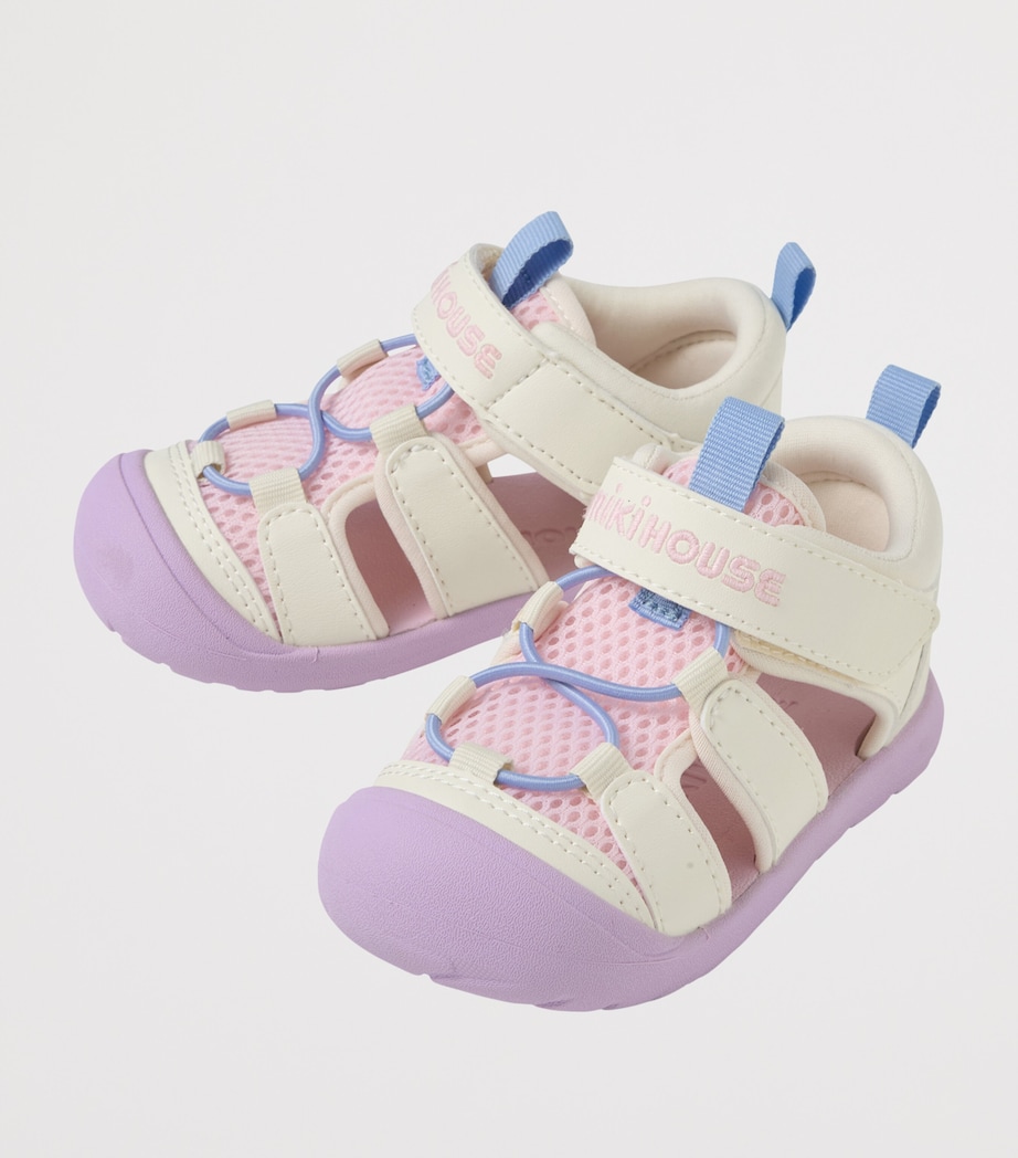 Miki House Mesh-Panel Velcro Sandals Image 2