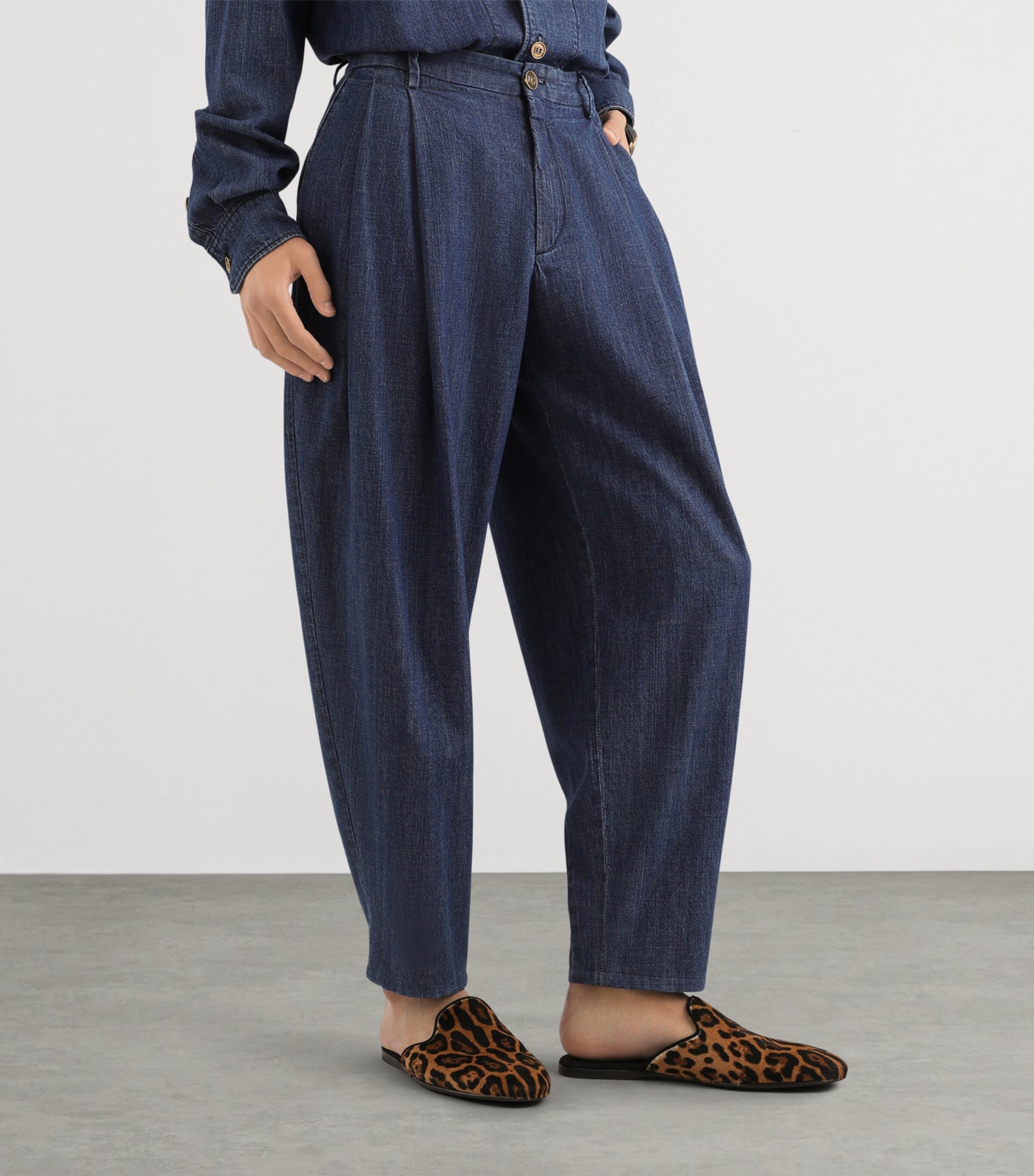 Dolce&Gabbana Mens Barrel-Leg Jeans Combined Colour Image 4