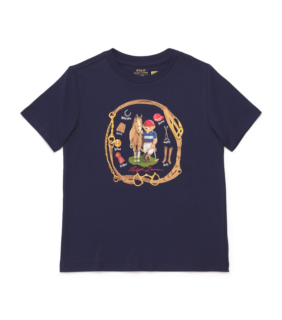 Cotton Polo Bear T-Shirt (2-7 Years) BEARNAVY Image 1