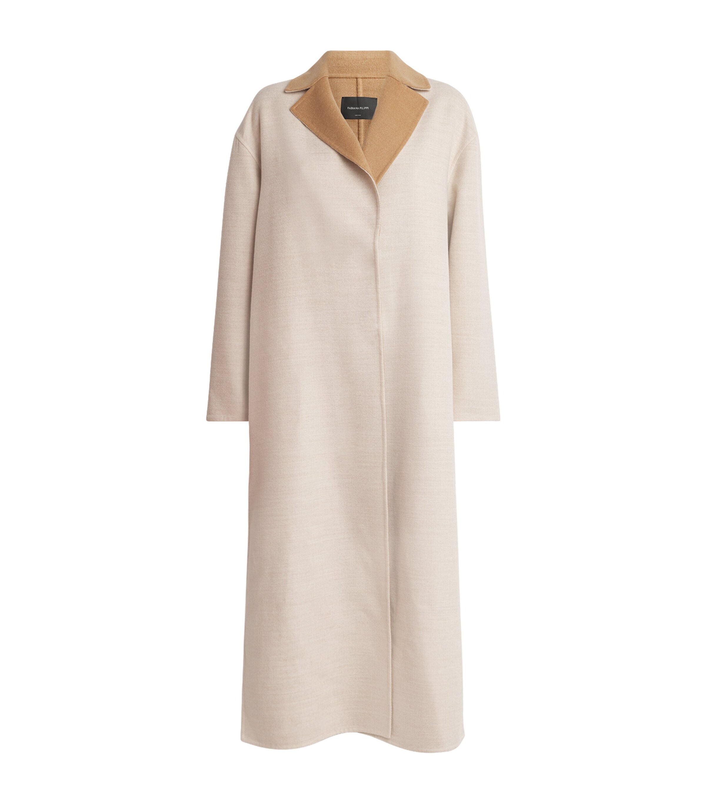 Fabiana Filippi Womens Merino Wool Collared Coat Corda/vimini Image 1