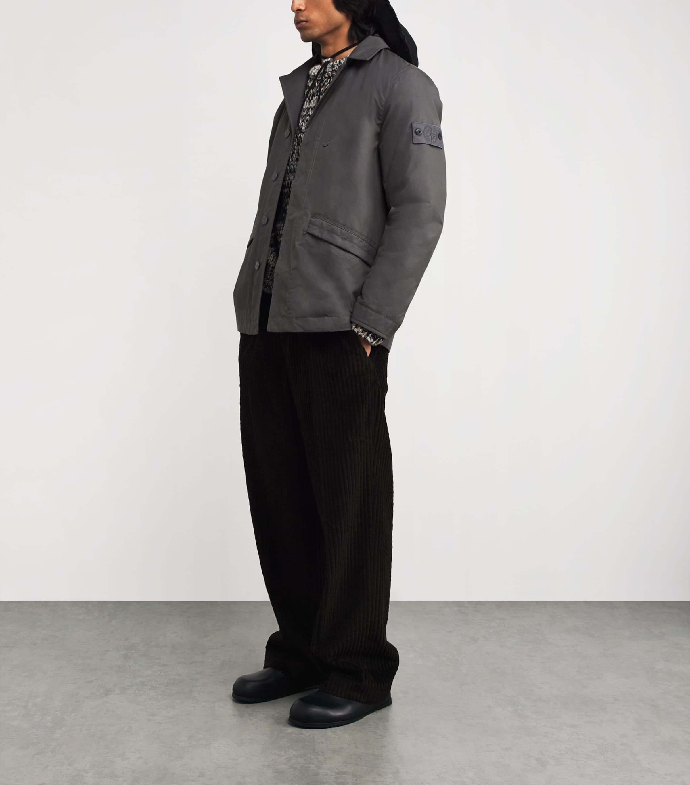 Stone Island Grey GHOST PIECE Cotton Canvas Water-Repellent Jacket