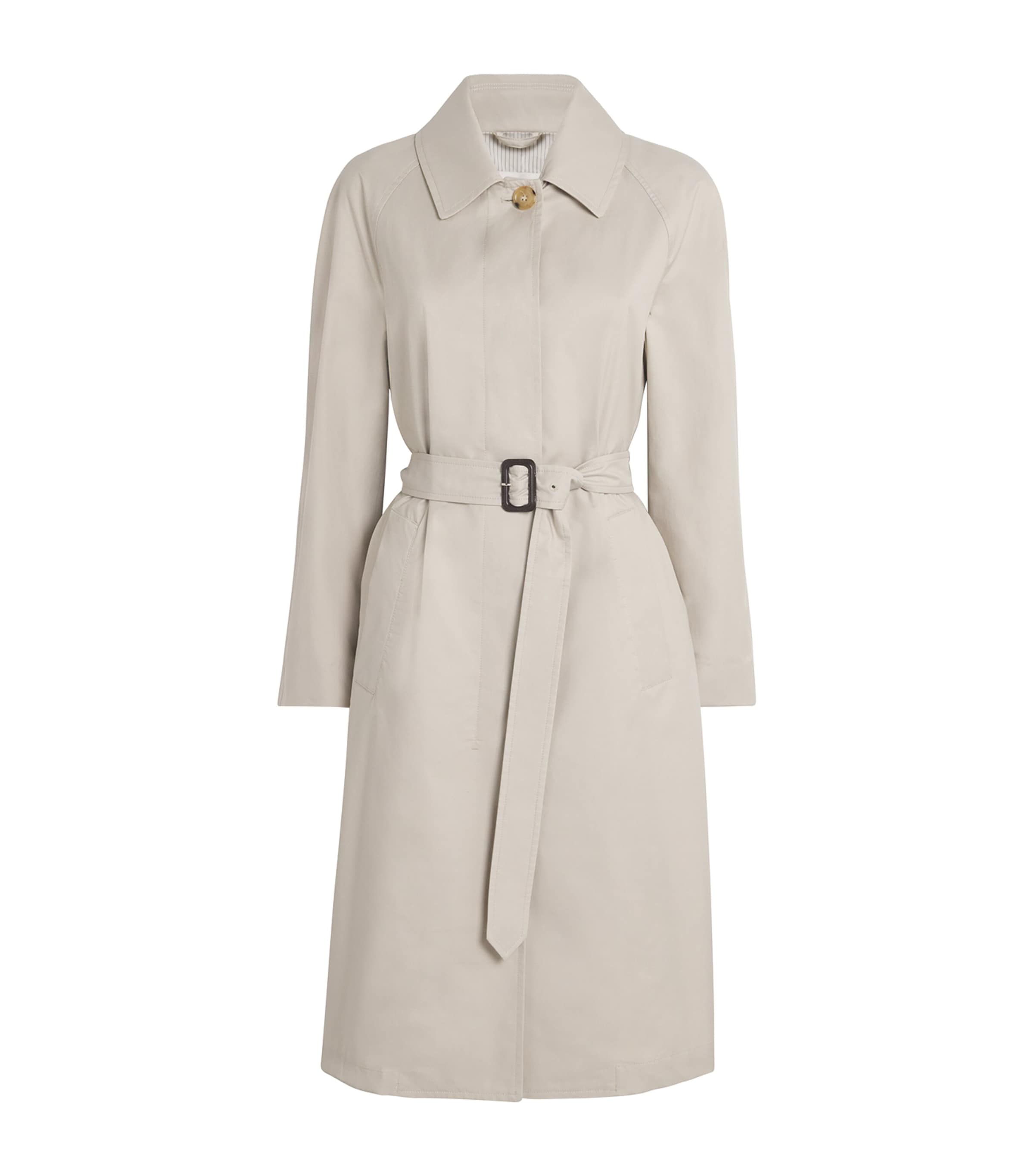 Max Mara The Cube Orleans Belted Twill Coat In White