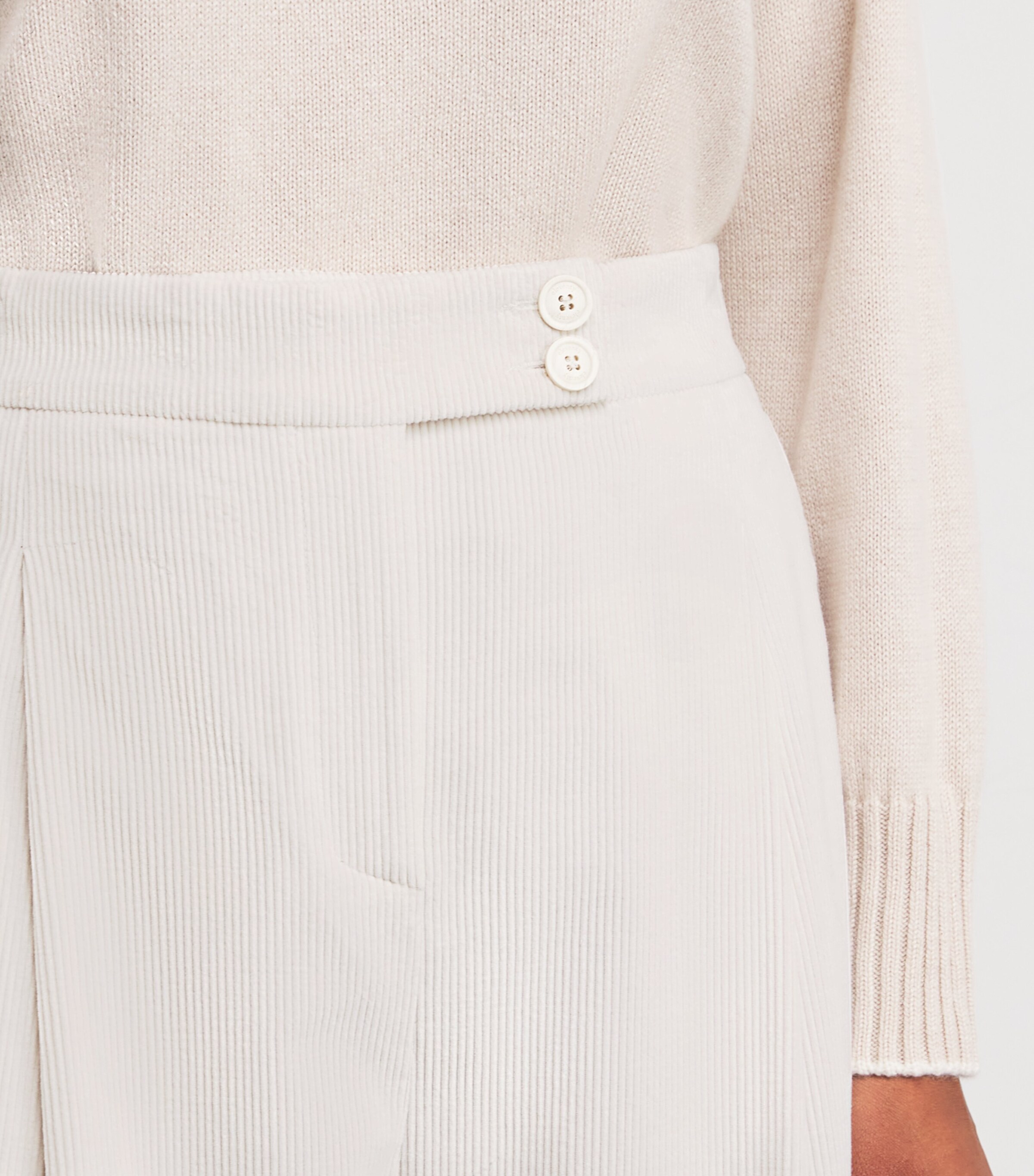 Cotton-Blend Corduroy Trousers  PANNA Image 6