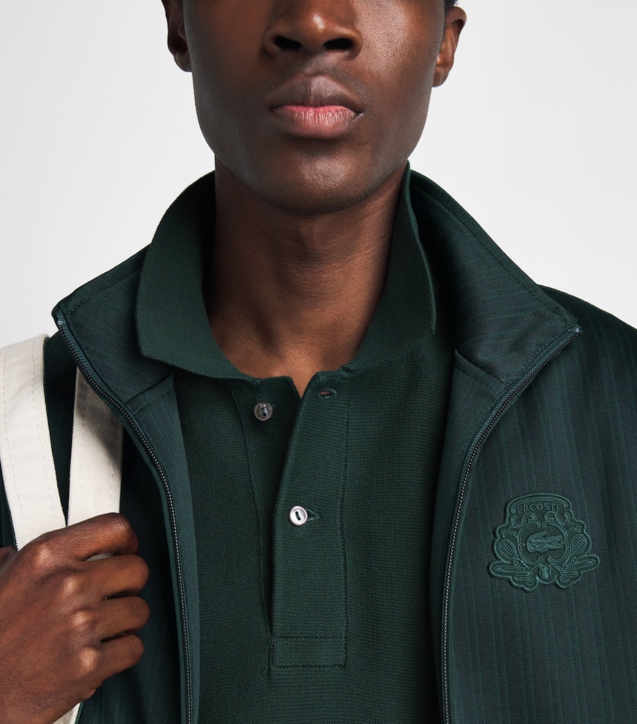 Lacoste Mens Crest Zip-Up Sweatshirt Qjp Varech Fonce Image 3