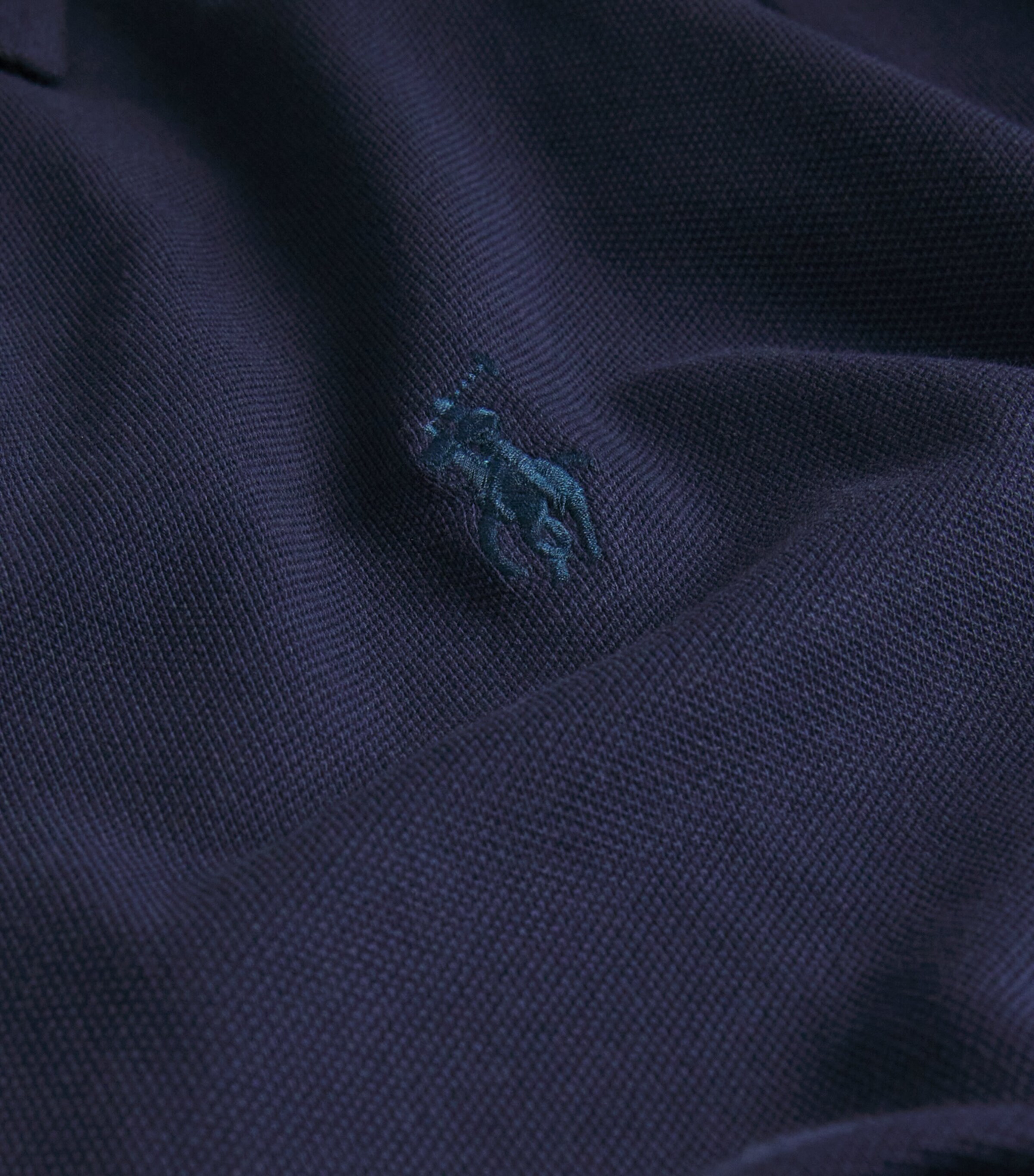 Stretch Cotton Custom-Fit Polo Shirt NAVY Image 5