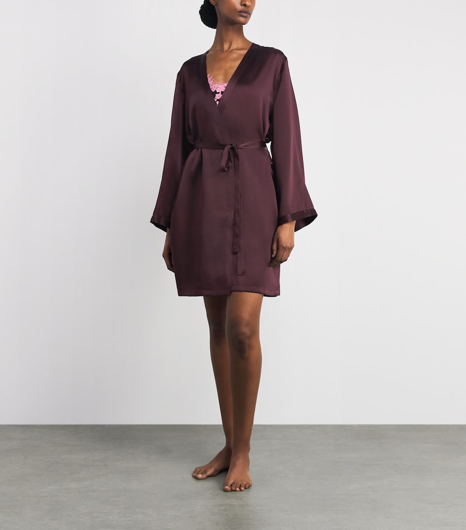 Marjolaine Womens Silk Robe Brun Image 2