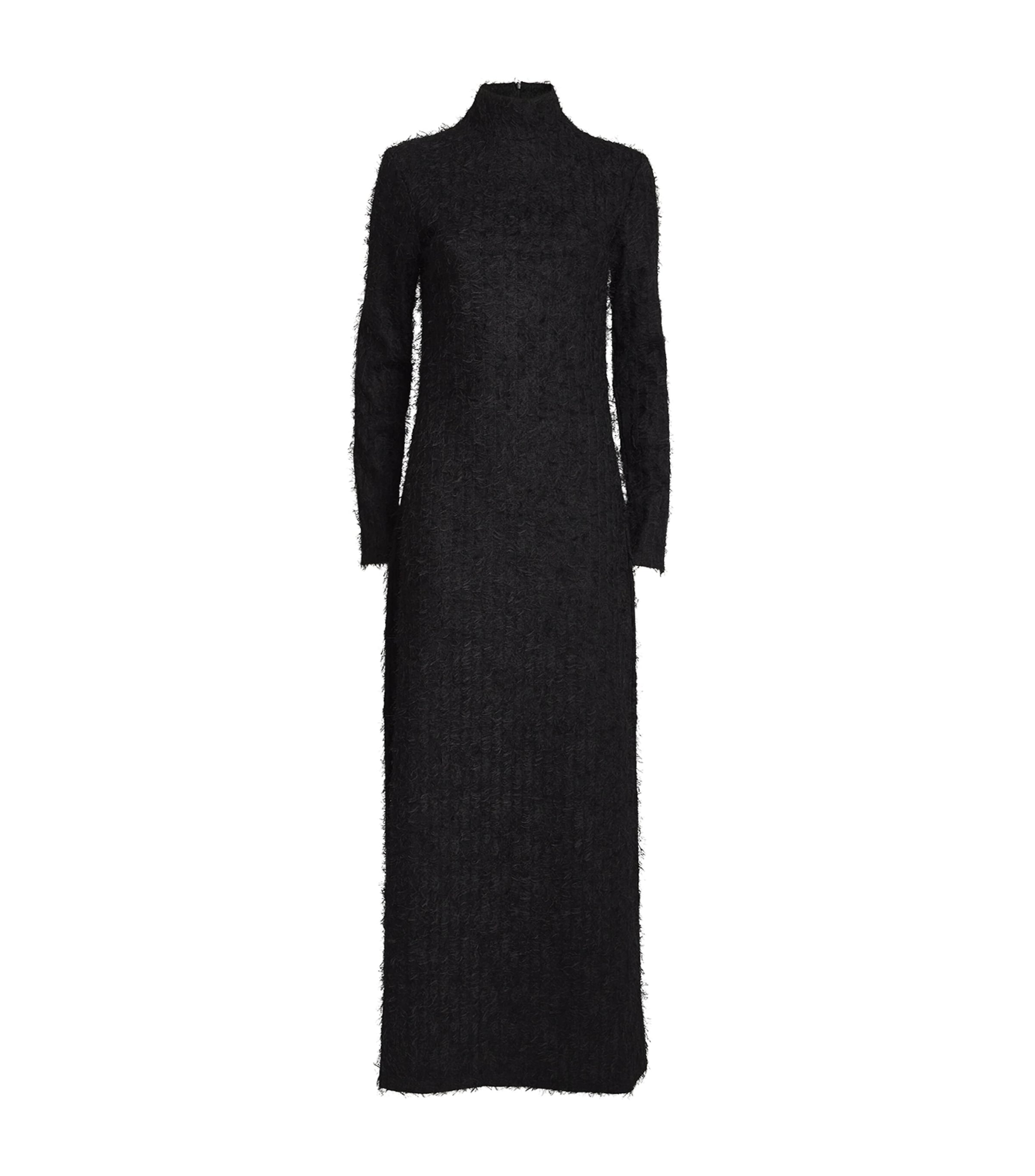 Shop Rohe Textured Lace Rollneck Dress In Black