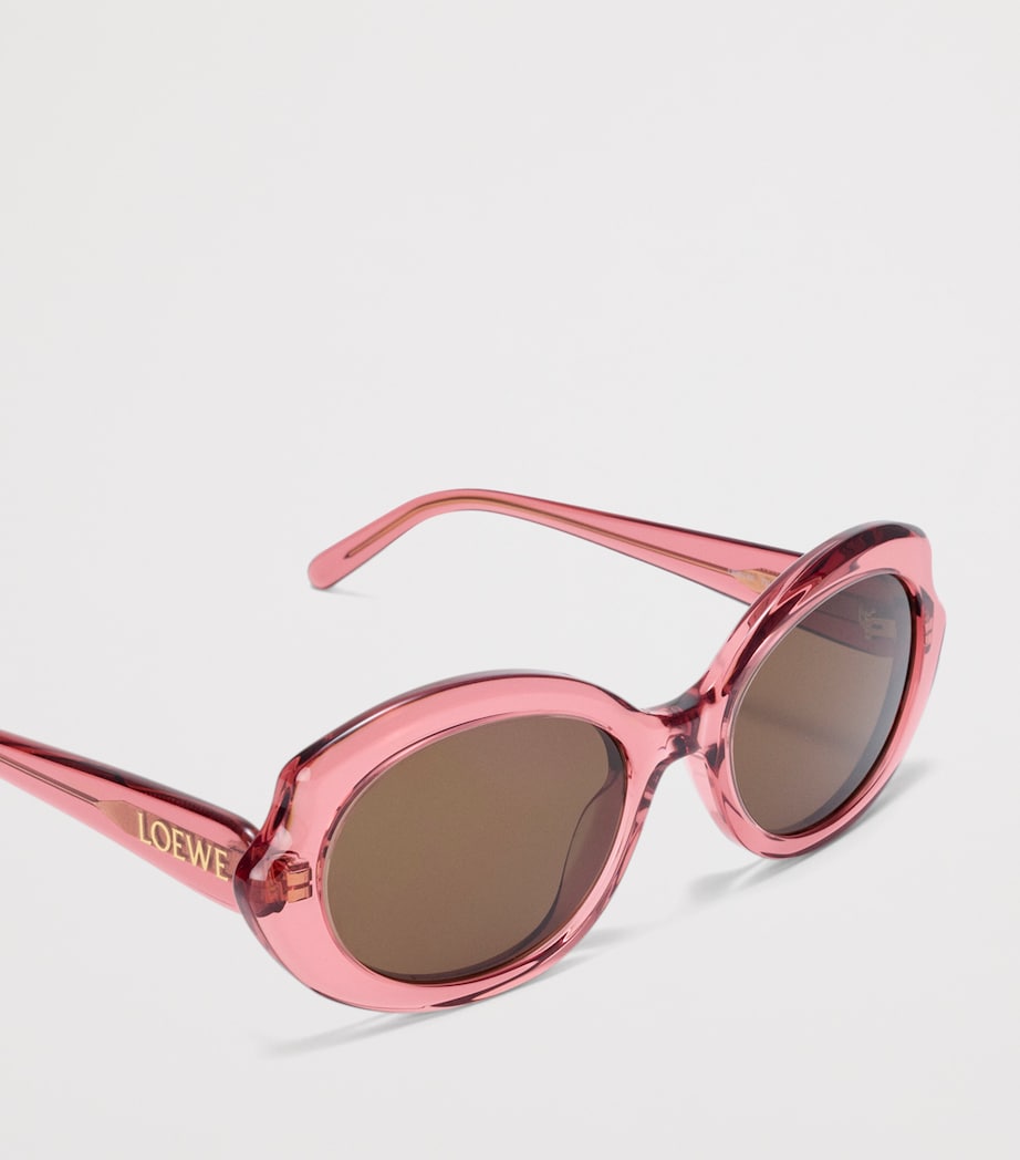 LOEWE Mini Oval Sunglasses Transparent Coral Image 4