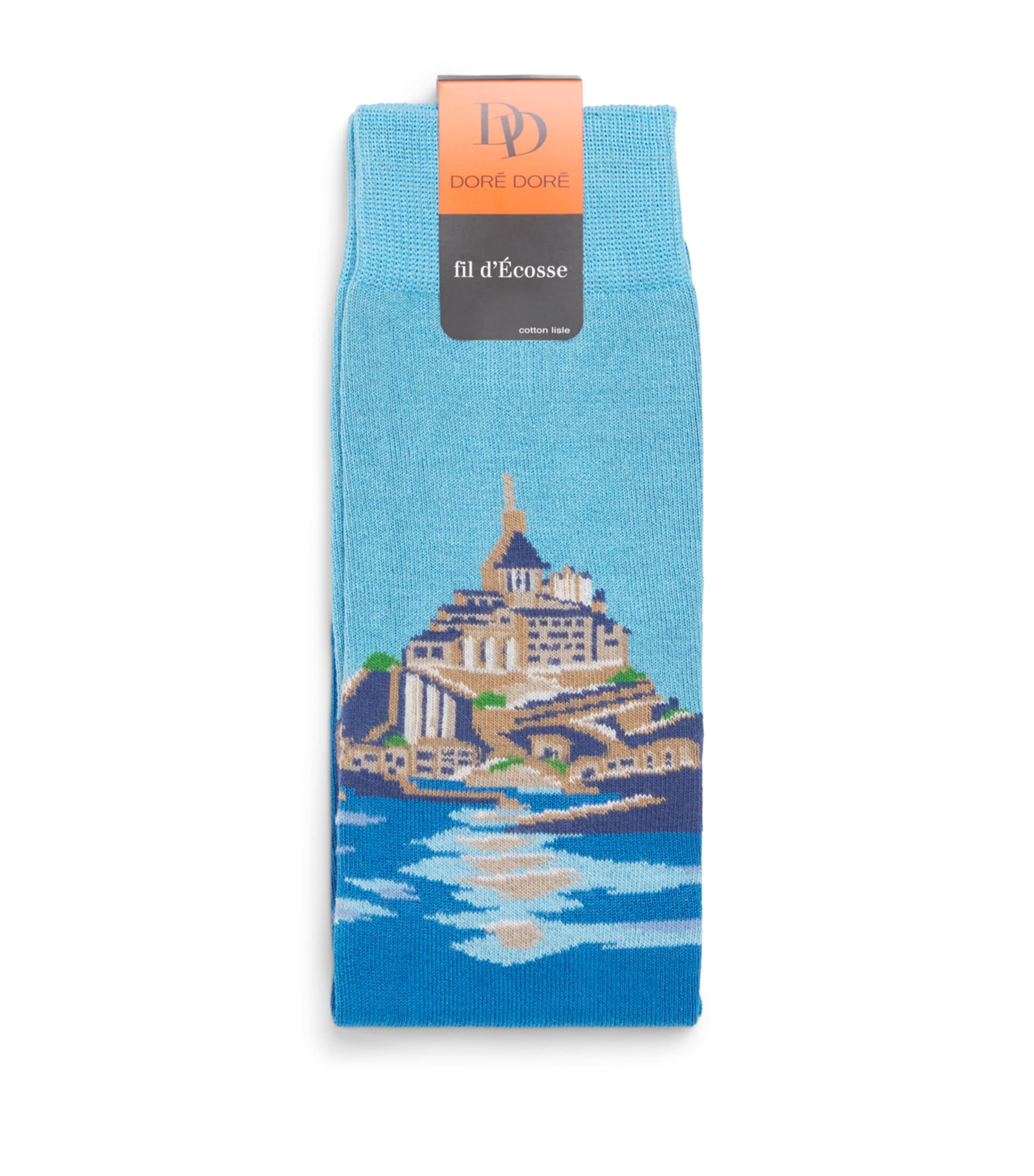 Doré Doré Mens Jacquard Mont Saint-Michel Socks Basin Image 1