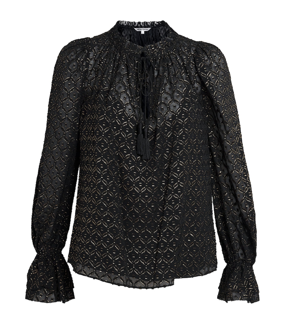 Metallic Maxime Blouse A0348 BLACK/GOLD Image 1