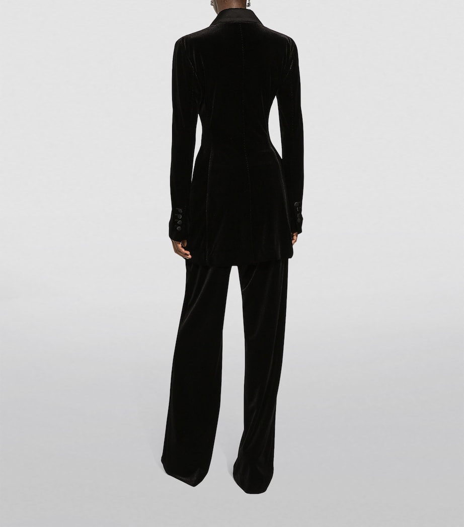 Velour Flared Trousers N0000-BLACK Image 5