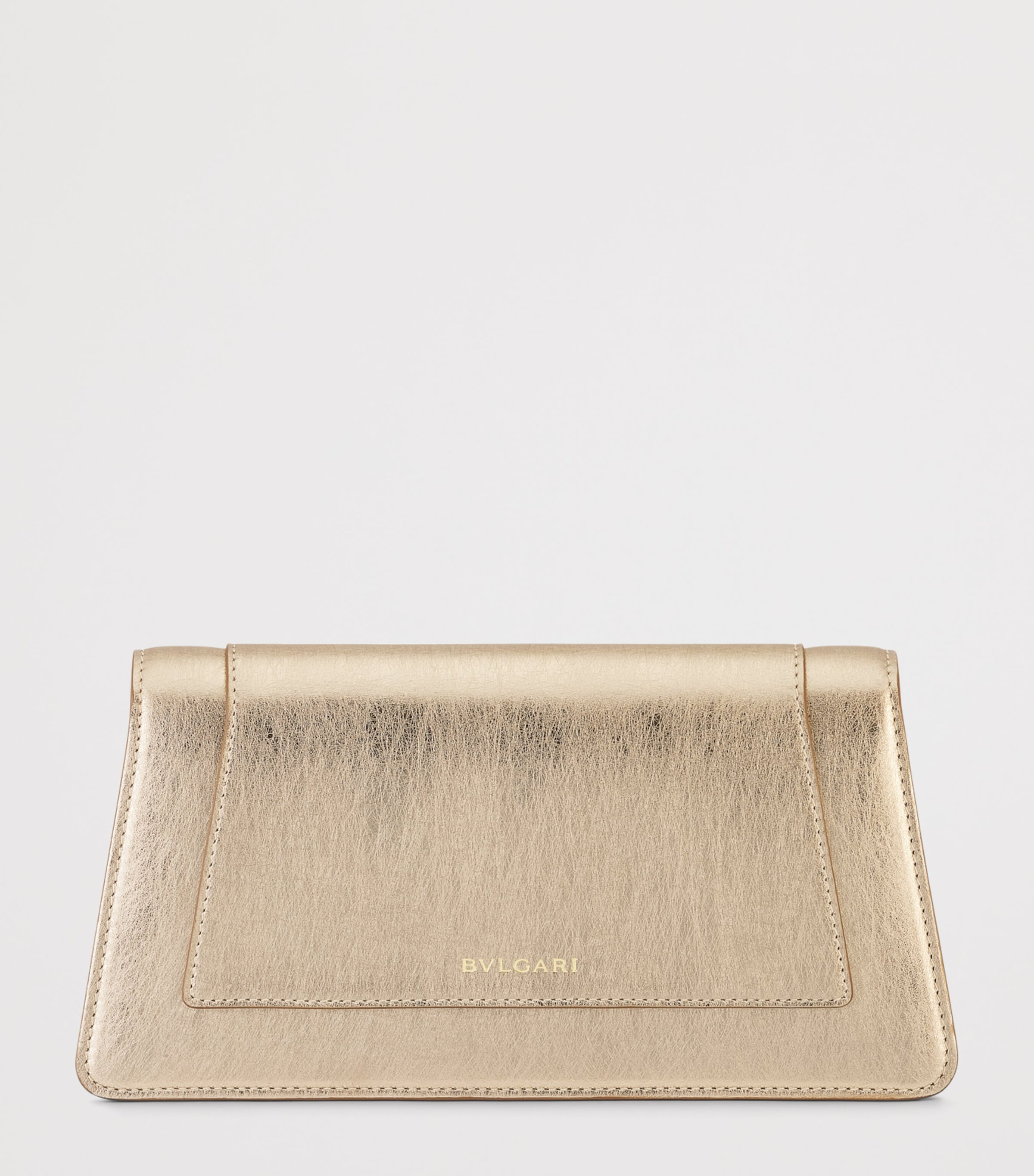 Bvlgari Metallic Leather Serpenti Forever Clutch Bag Gold Image 5