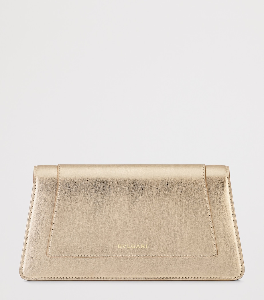 Bvlgari Metallic Leather Serpenti Forever Clutch Bag Gold Image 5