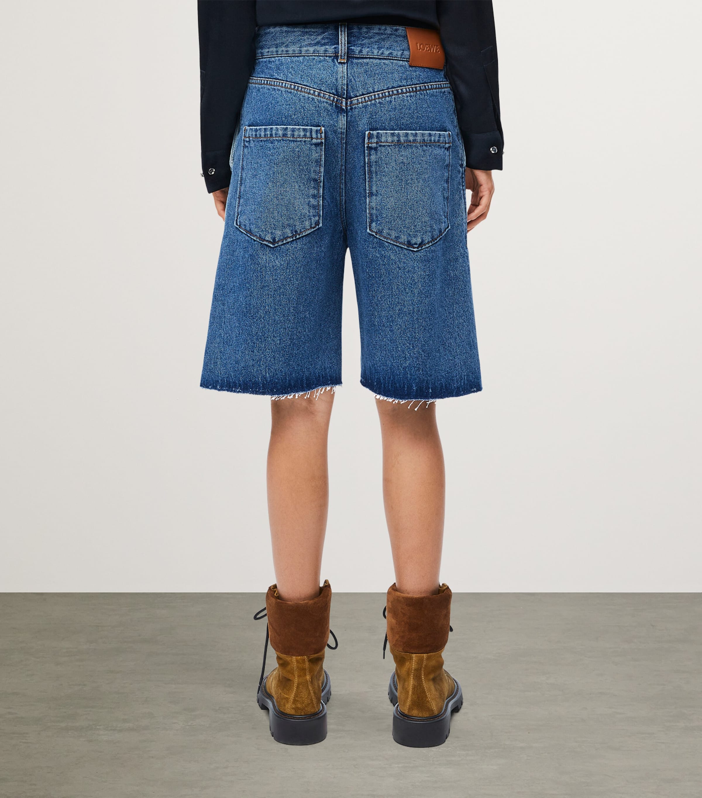 LOEWE Blue Denim Anagram Shorts | Harrods US