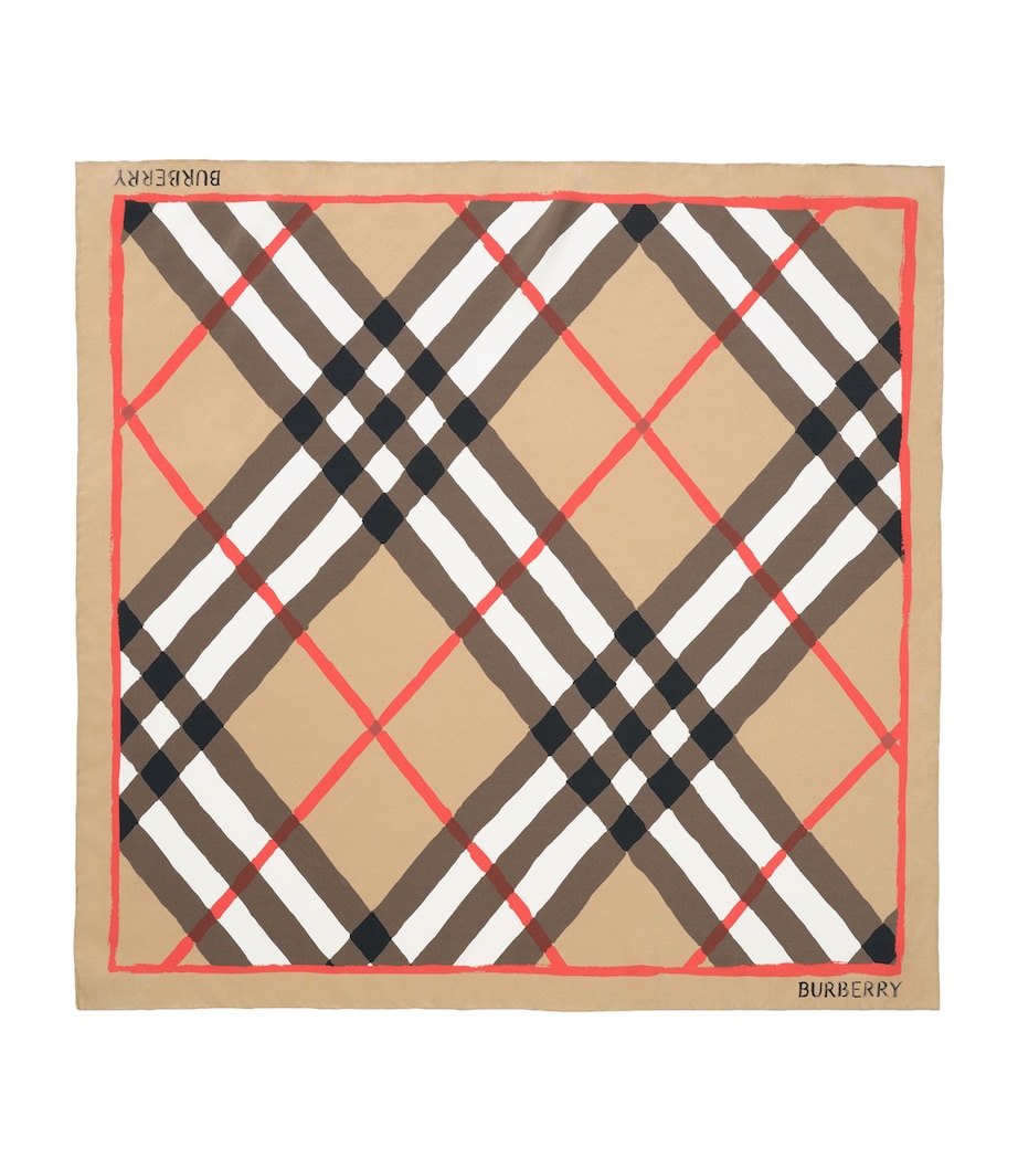 Burberry Silk Watercolour Check Scarf Archive Beige Ip Chk Image 1