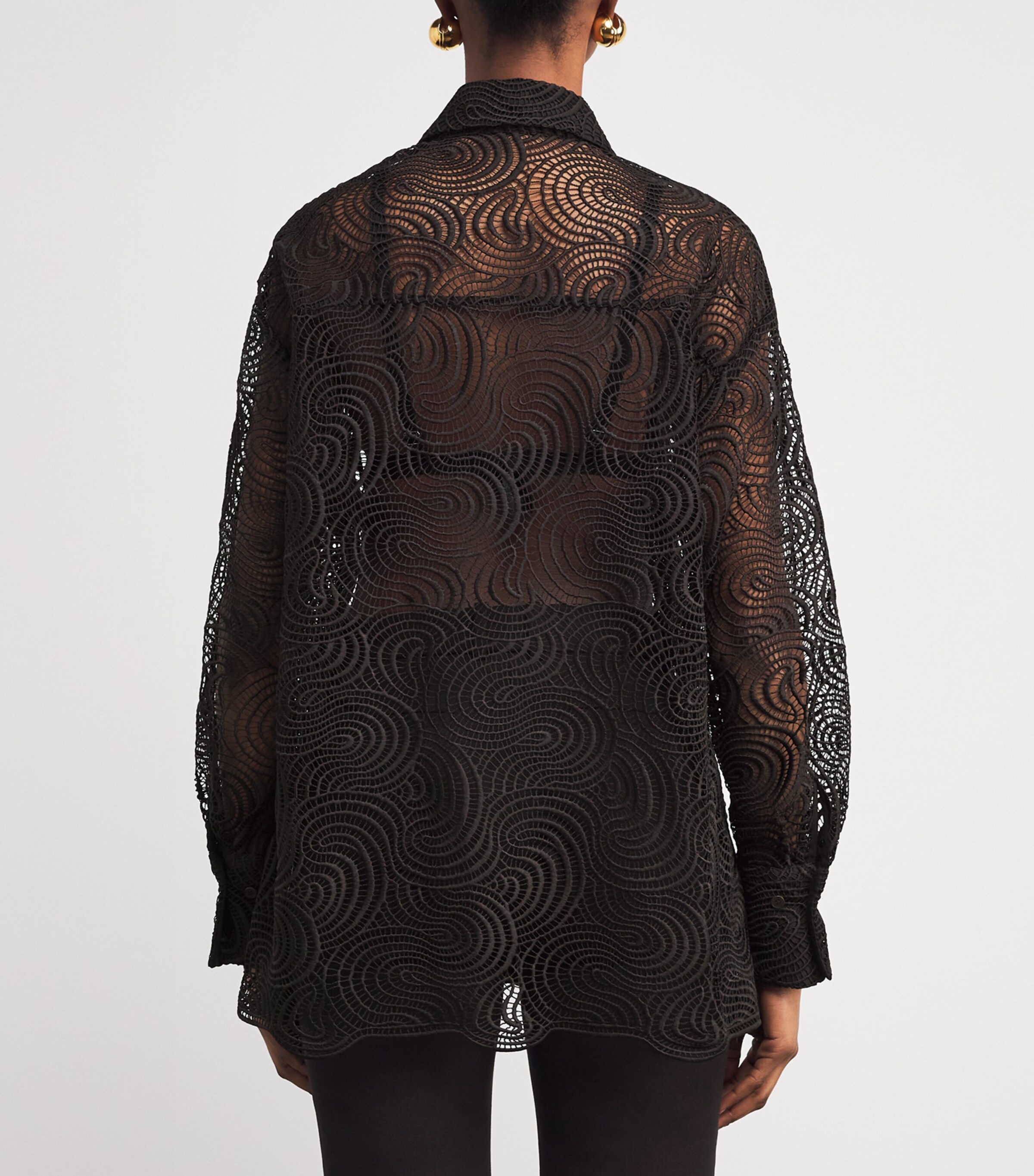 Joseph Womens Corded Lace Nyla Blouse Cocoa Image 4