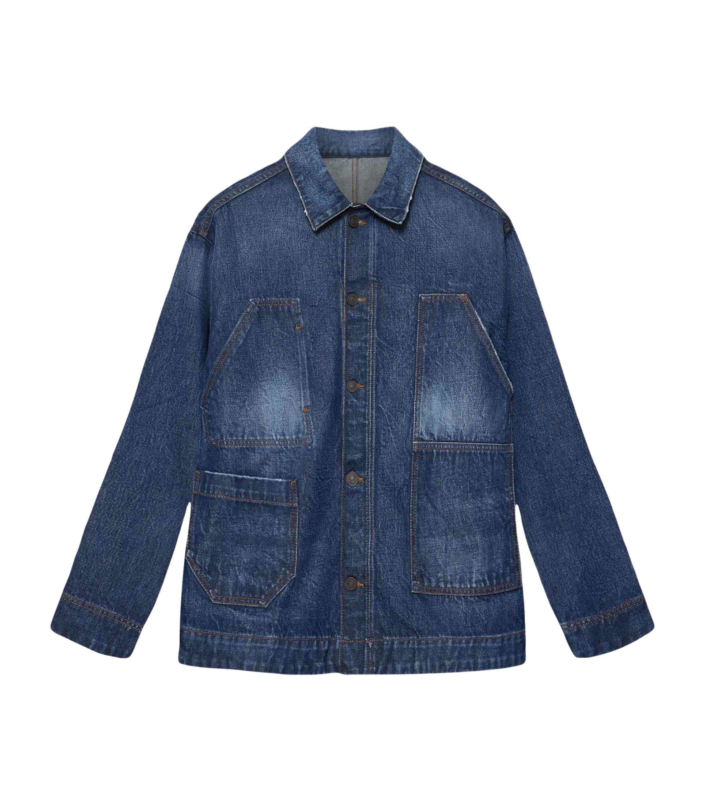 AllSaints Mens Mukesh Denim Jacket Dark Indigo Image 1