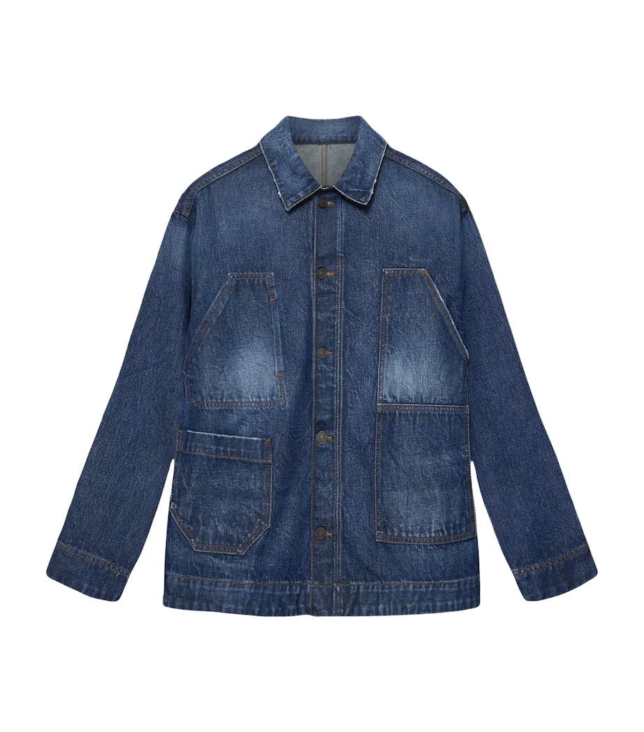 AllSaints Mens Mukesh Denim Jacket Dark Indigo Image 1