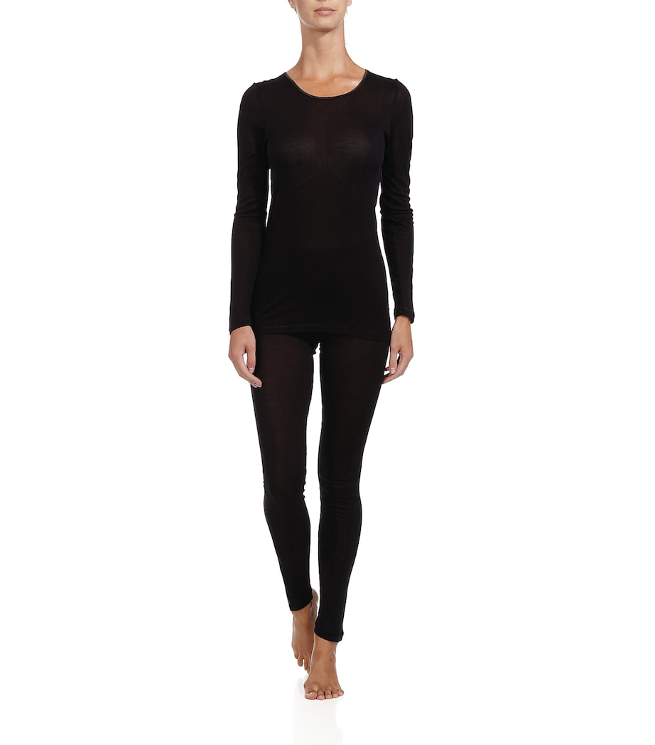 Pure Silk Leggings BLACK Image 2