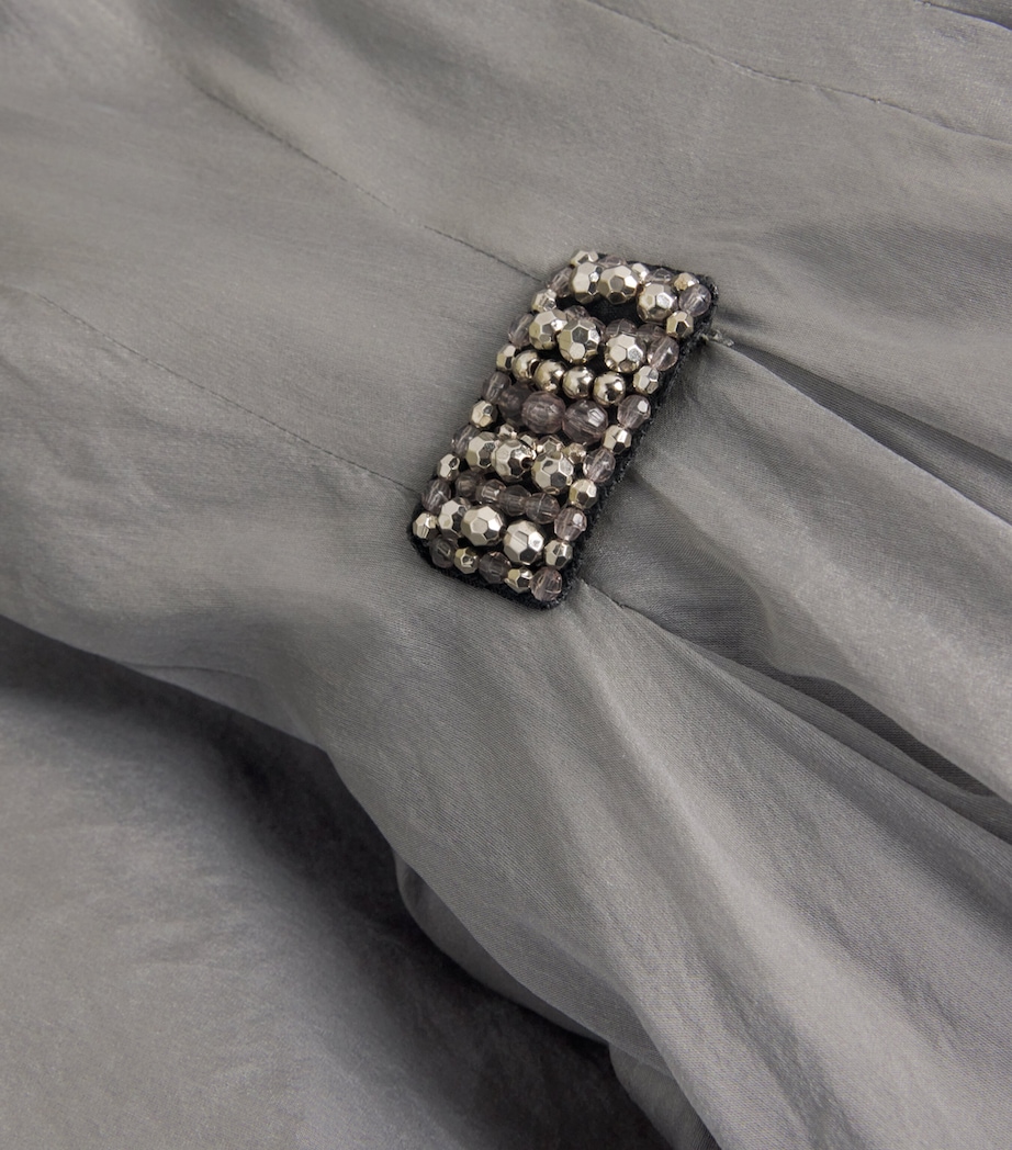 Silk-Blend Organza Midi Dress DARK GREY Image 5