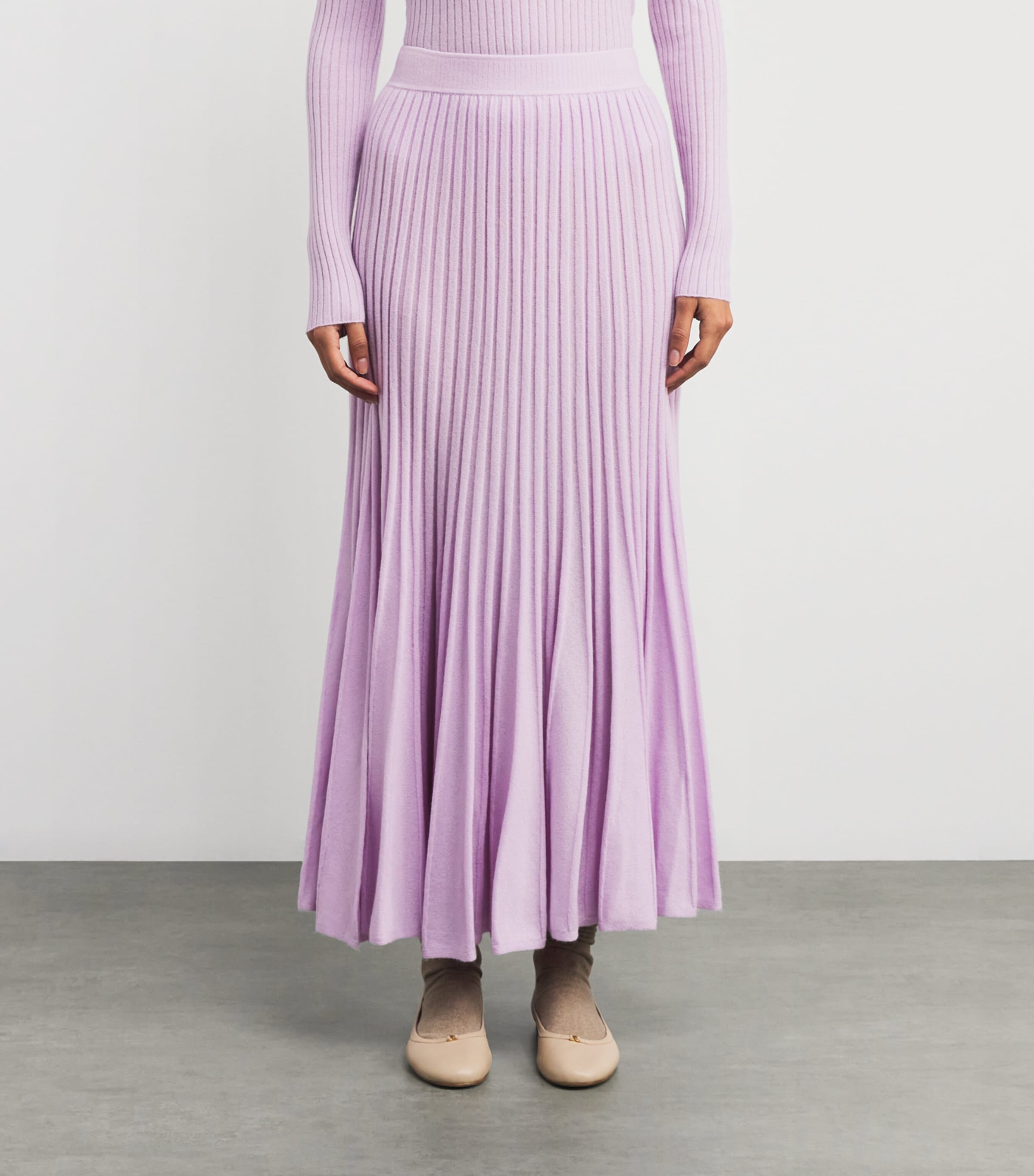 arch 4 Womens Cashmere Sabrina Midi Skirt Lilac Image 3