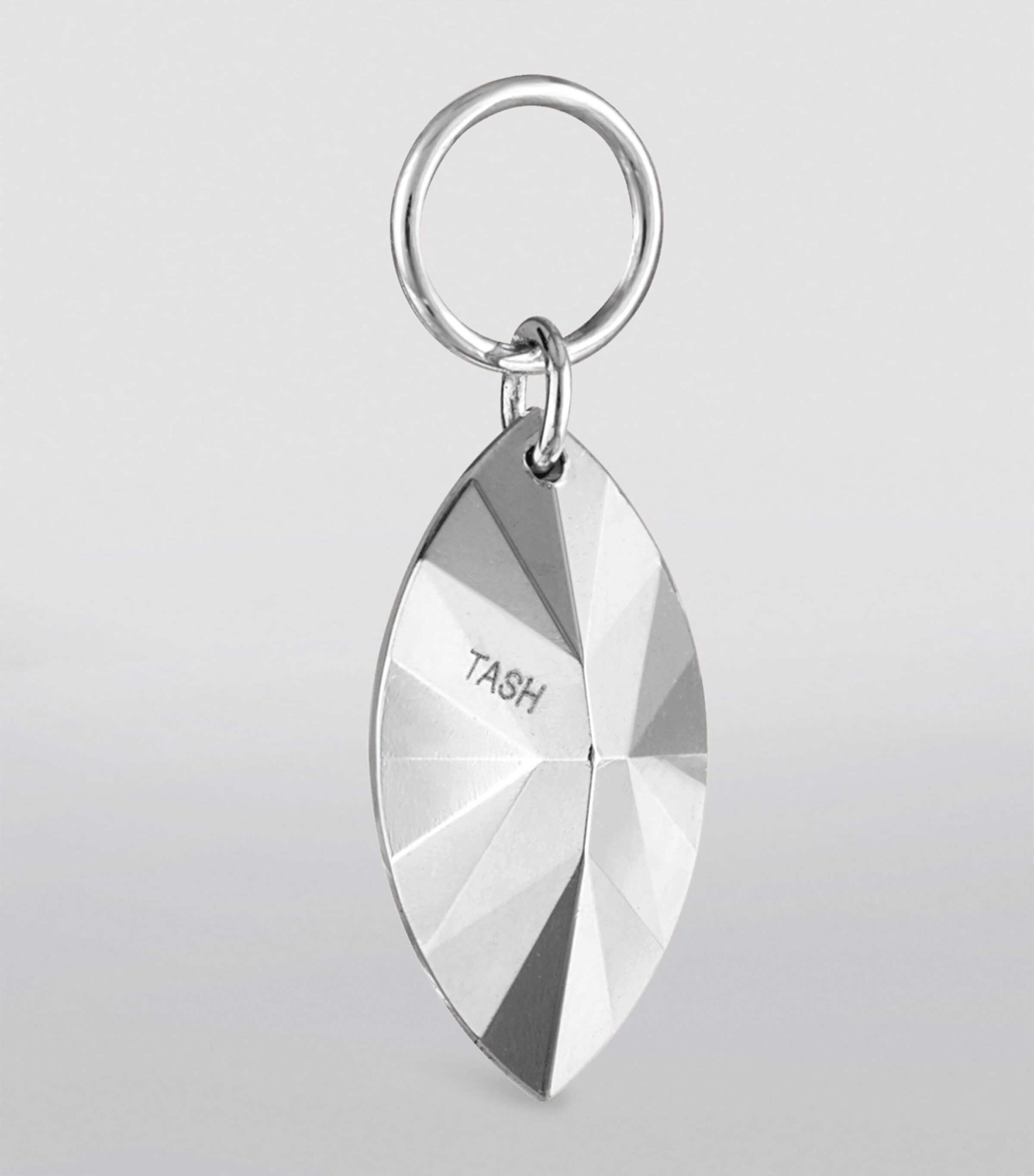 Faceted Gold Marquise Charm (9mm) WHITE GOLD Image 3