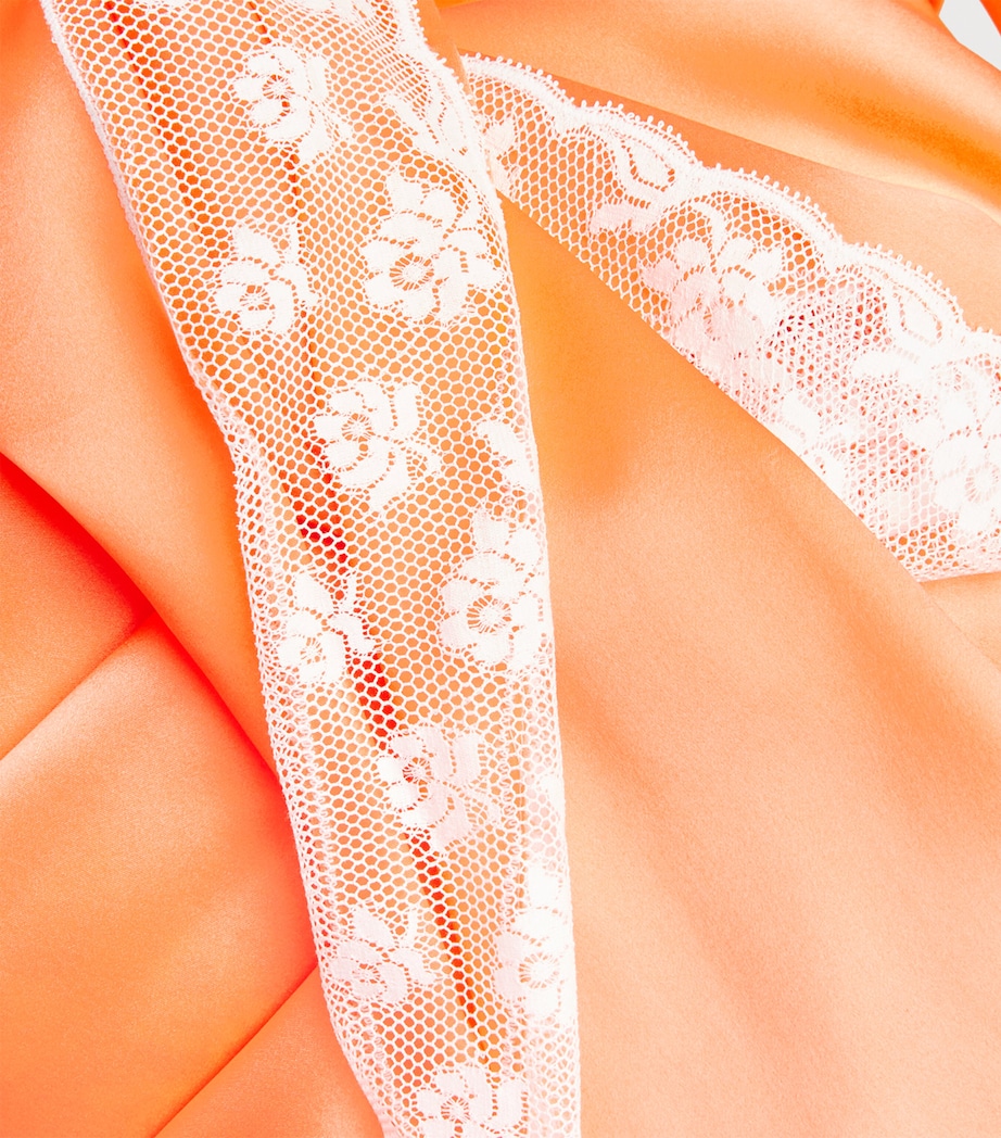 Silk Lace-Detail Nightdress LIGT ORANGWWHITELACE Image 5