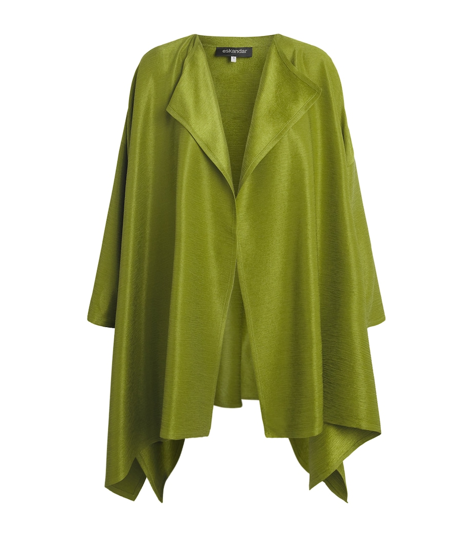 Eskandar Womens Silk Plissé Jacket Limedark Image 1
