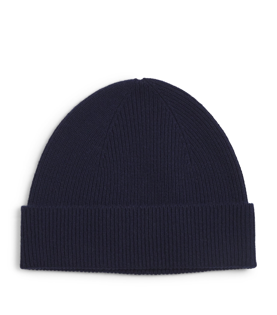 Harrods Cashmere Ribbed Beanie Cosmos Image 1
